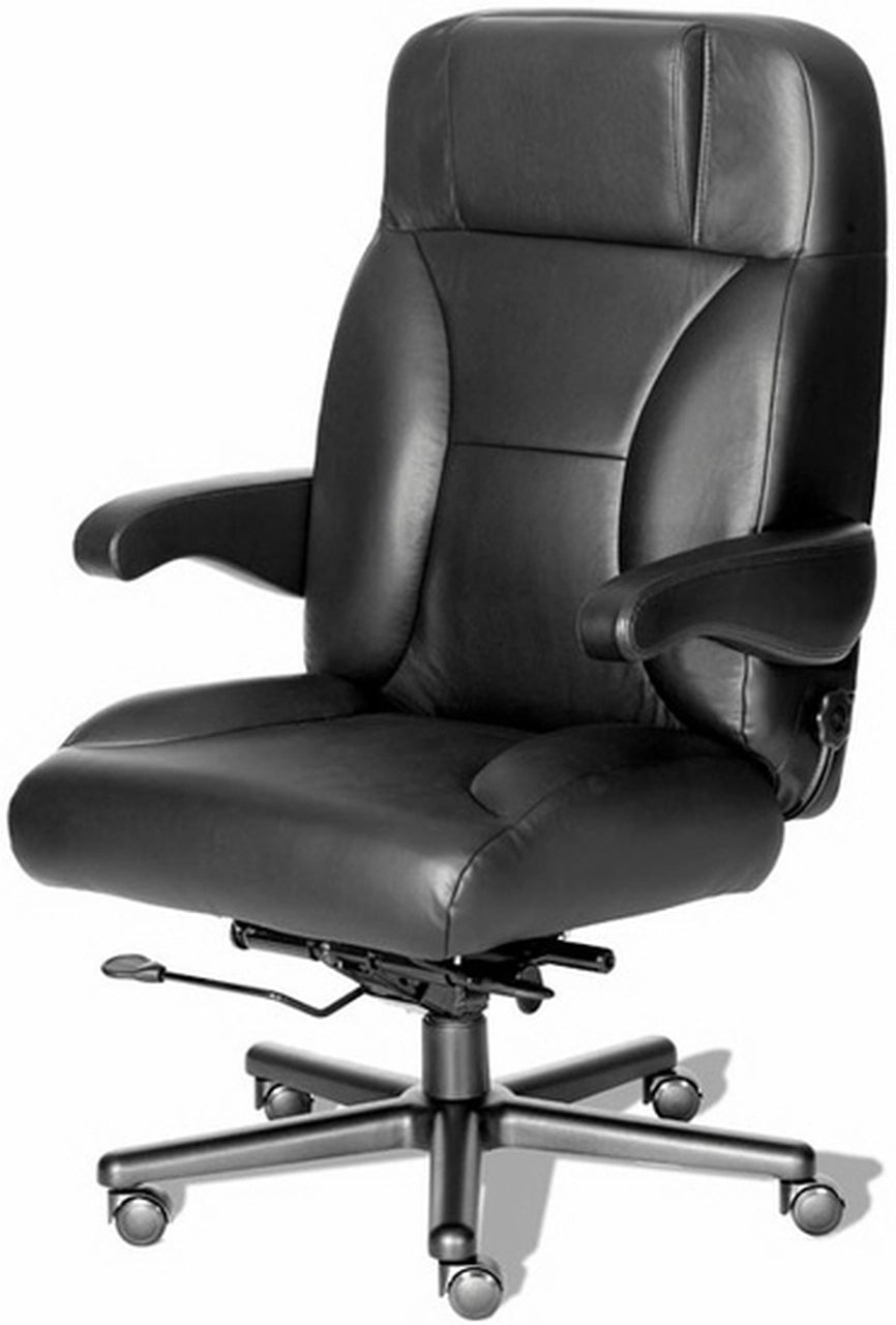 ERA Chief Executive Big and Tall Office Chair - 400 lb Weight Capacity (Model E5000094/E5000083) - Premium Black Leather Executive Chair for Home & Office Workspaces