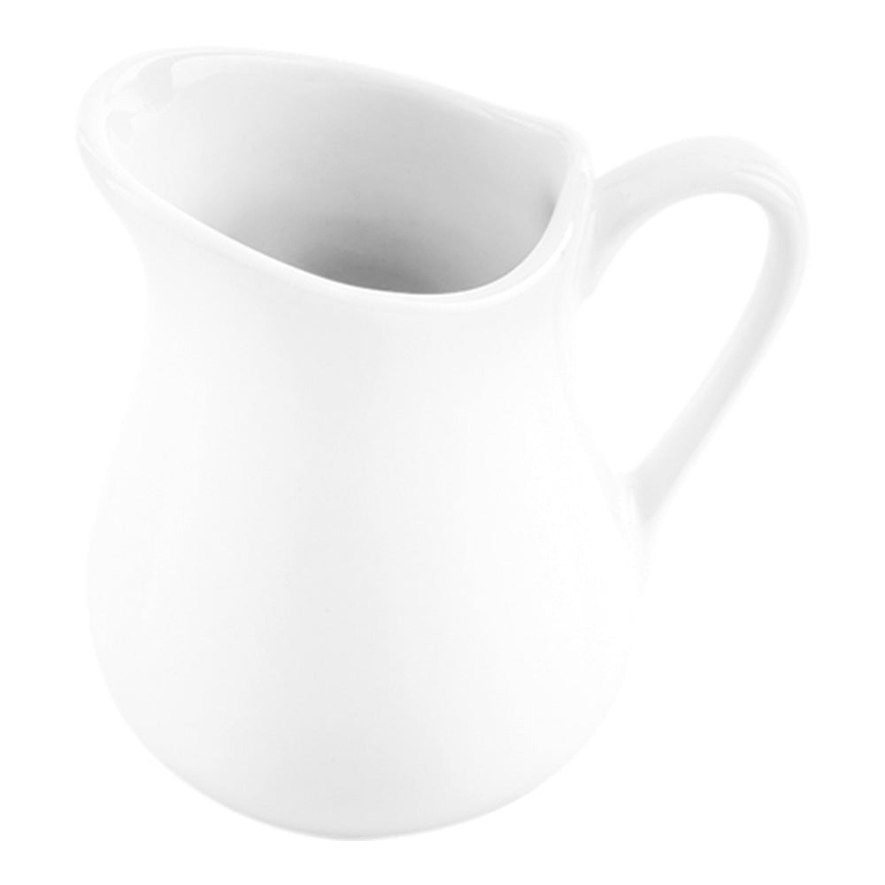 Premium 4 oz White Porcelain Creamer Cup - Classic Round Design (3