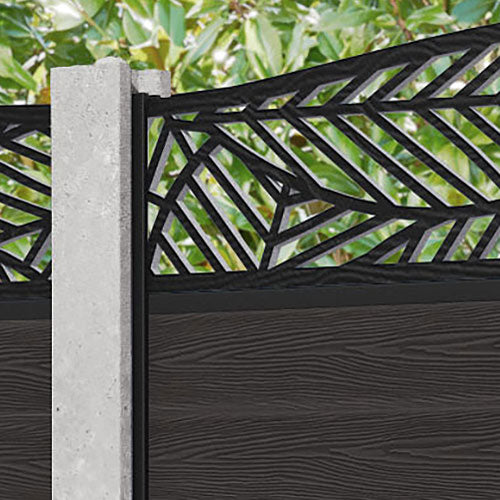Dark Oak Classic Habitat Curved Top Fence Panel - Fits Existing Concrete Posts | Perfect for Backyard Privacy, Garden Borders & Property Security