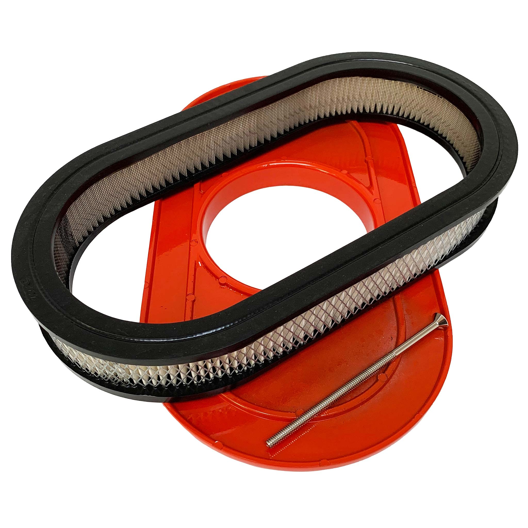 383 STROKER Small Block Chevy Air Cleaner Lid Kit - SBC Tall - Orange - High Performance Air Intake System for Chevy Engines - Perfect for Hot Rods, Muscle Cars & Street Racing