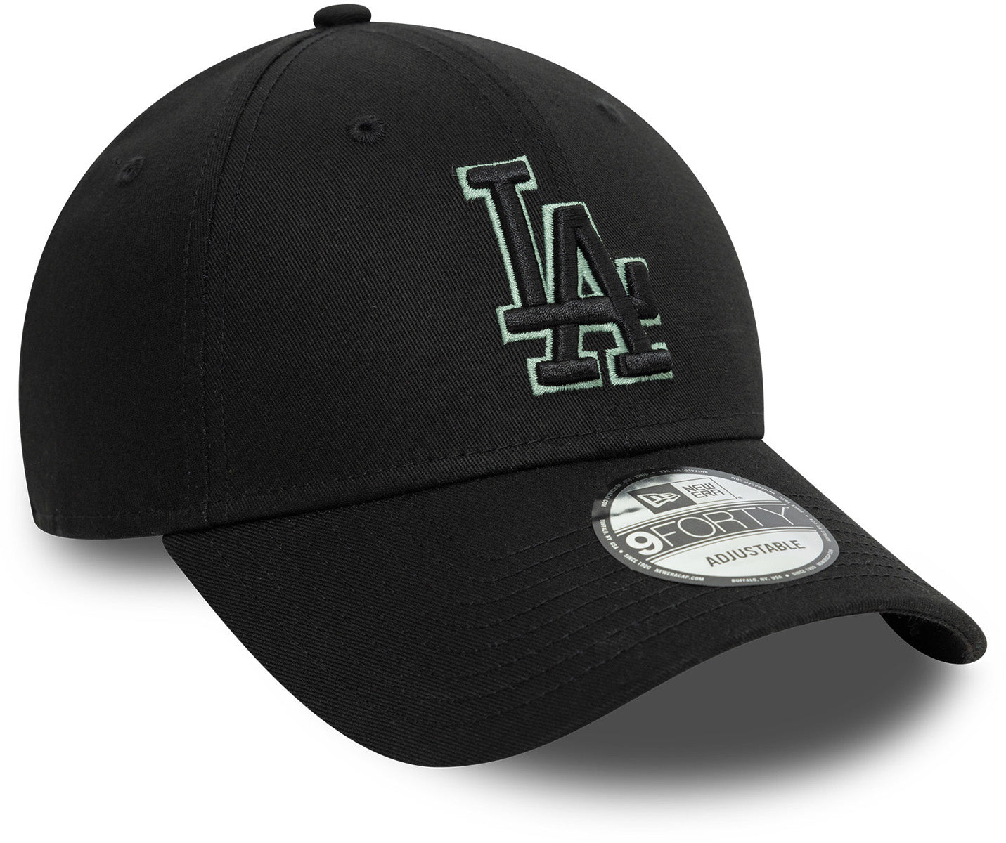 Los Angeles Dodgers New Era 9Forty Adjustable Team Outline Black Baseball Cap for Men & Women - Perfect for Baseball Games, Fan Gear, and Streetwear Fashion