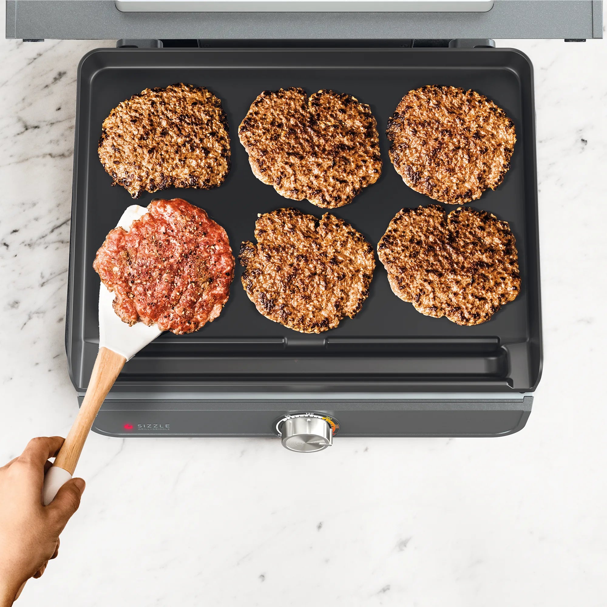 Ninja Sizzle Indoor Electric Grill with Flat Plate - Perfect for Healthy Cooking, Paninis, Steaks & Family Meals in Small Spaces