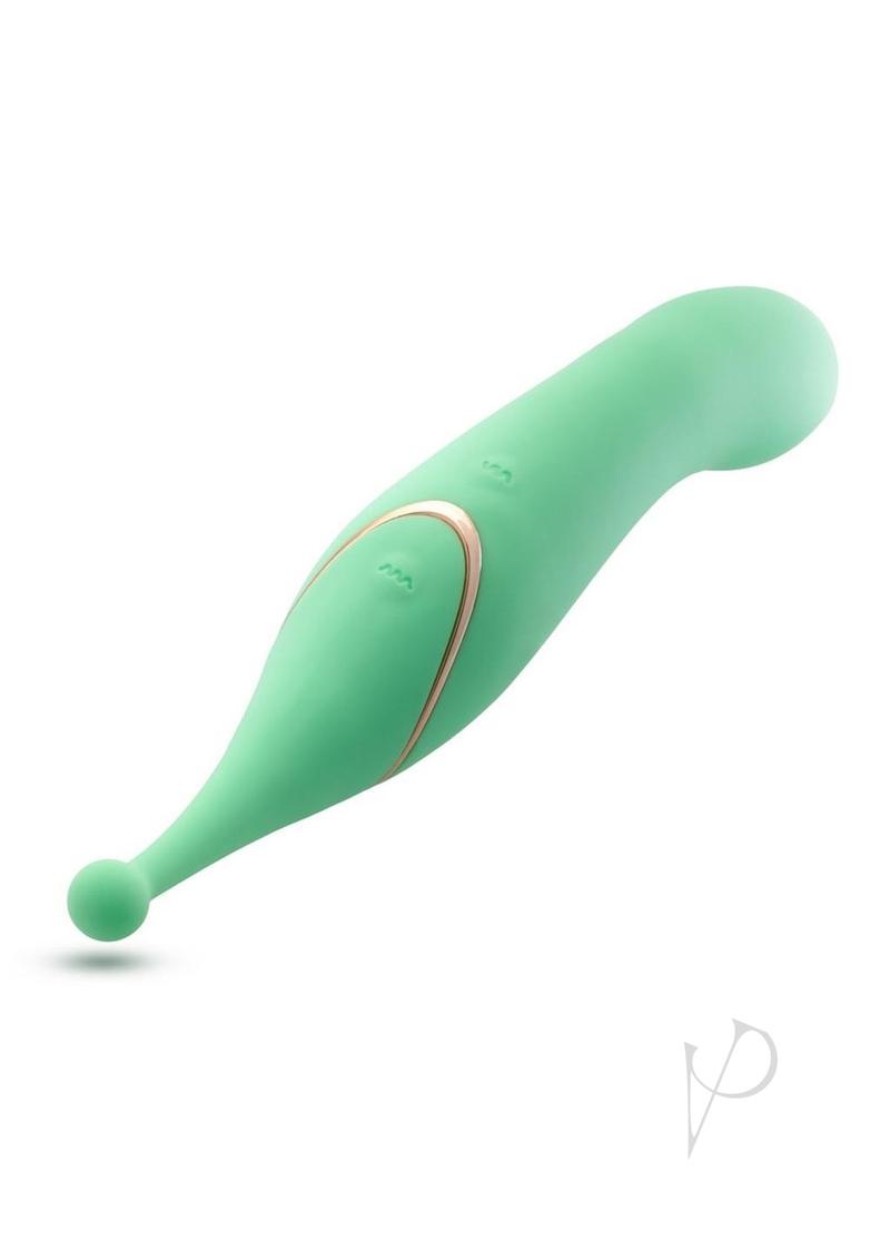 Stella Rechargeable Silicone Dual-End Vibrator - Blush Collection (Green) | Waterproof & Powerful for Couples & Solo Play