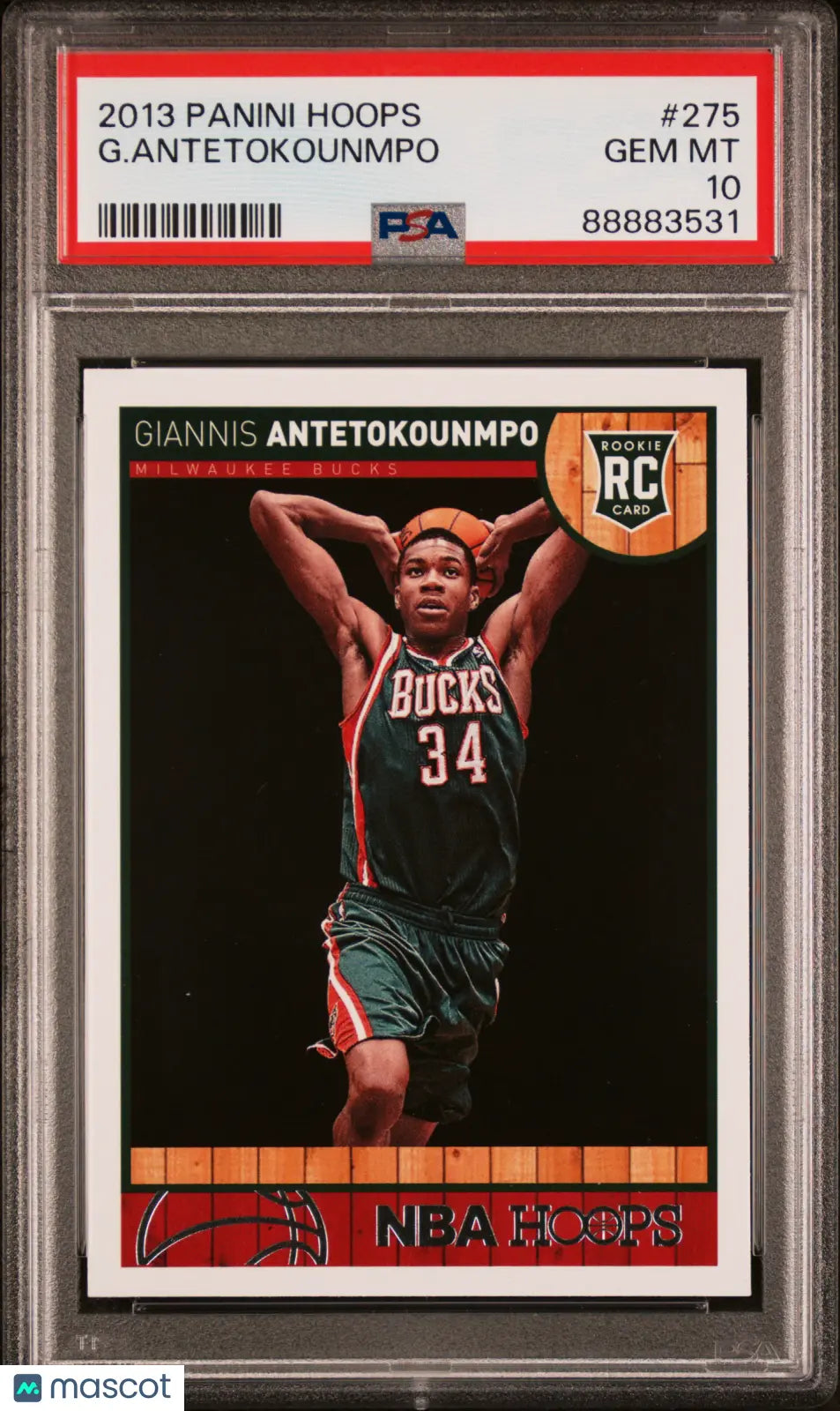 2013 Panini Hoops Giannis Antetokounmpo Rookie Card #275 PSA 10 Gem Mint - Perfect for Basketball Card Collectors and NBA Memorabilia Fans
