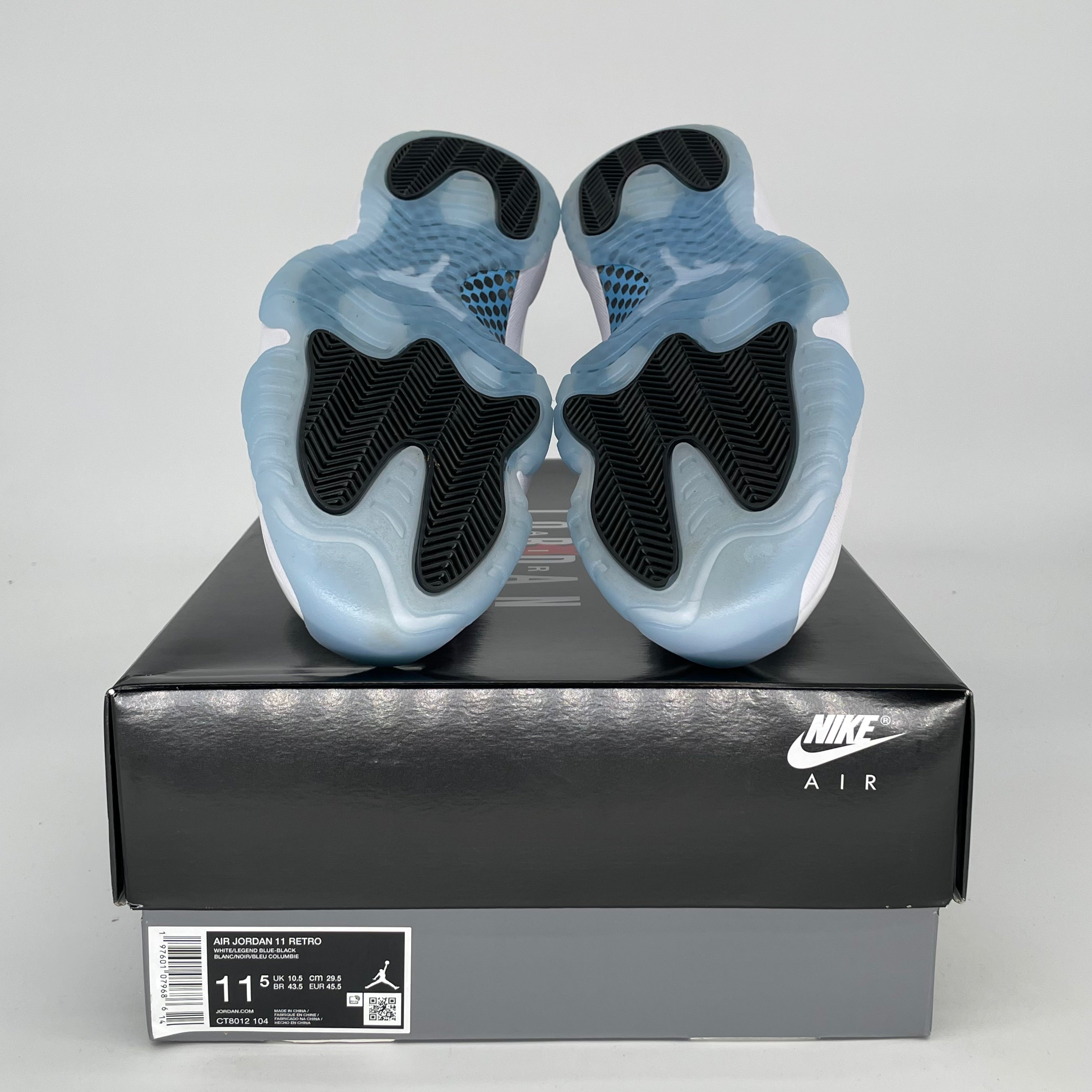 AIR JORDAN 11 LEGEND BLUE Men's Basketball Shoes Size 11.5 - White/Columbia Blue Retro Sneakers CT8012-104 | Perfect for Court Play, Streetwear & Sneaker Collectors