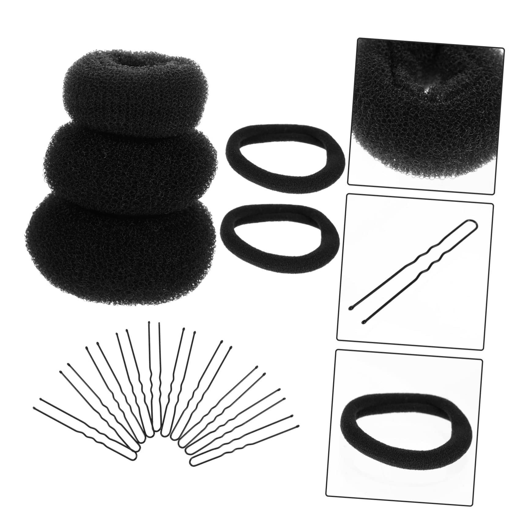Mikinona 2 Pack U-Shaped Hair Pins & Donut Bun Makers for Women - Messy Bun Styling Set with Hair Accessories Kit - Perfect for Everyday Wear, Parties & Special Occasions