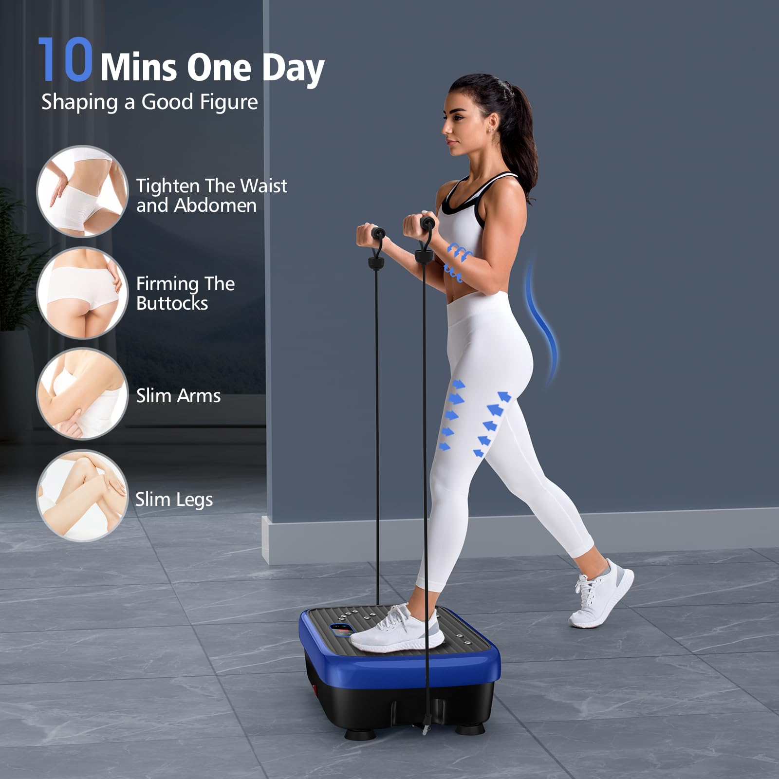 Vibration Plate Exercise Machine for Weight Loss & Body Shaping - 180 Speed Levels Whole Body Vibration Platform for Lymphatic Drainage & Wellness - Perfect for Home Gym, Physical Therapy & Fitness Training