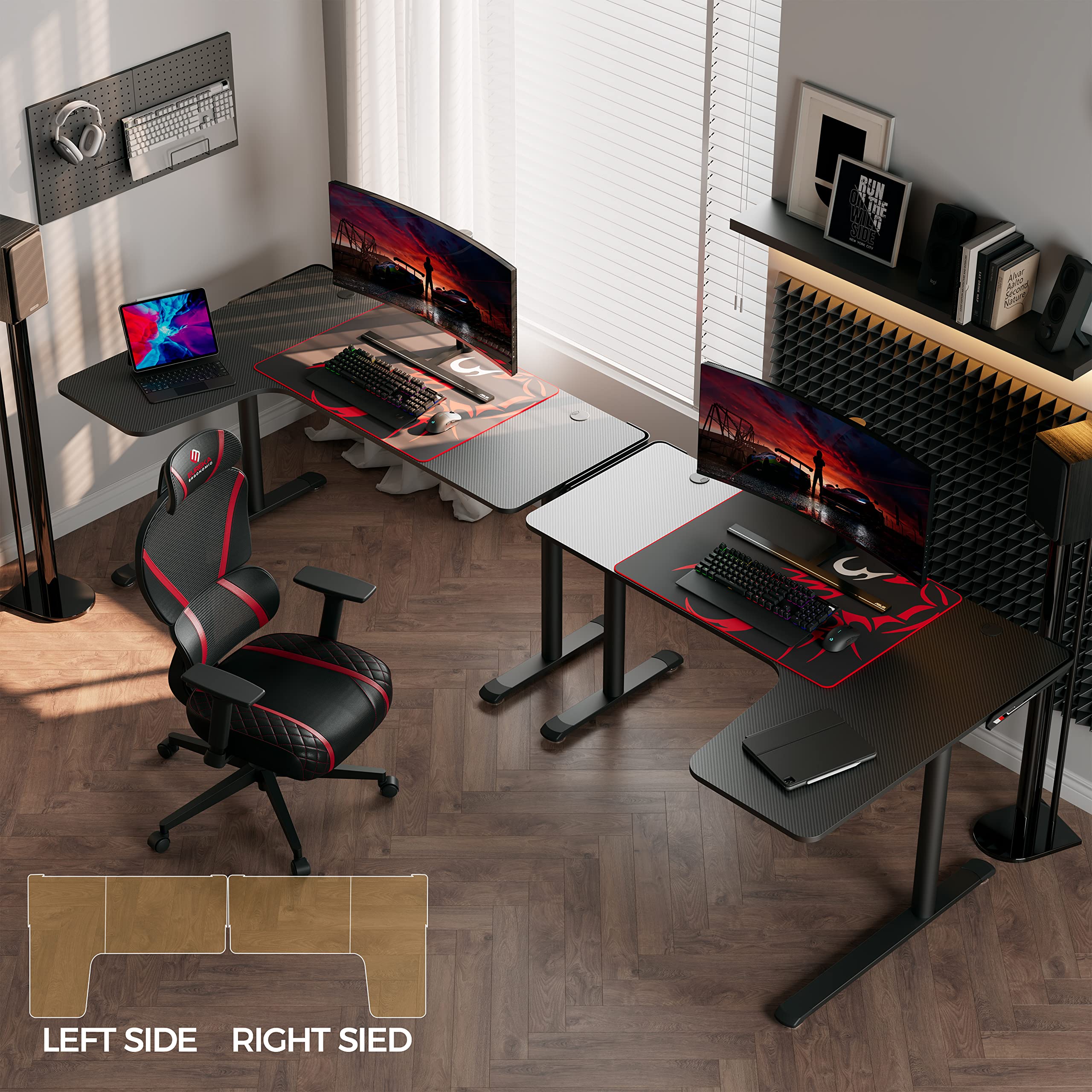EUREKA ERGONOMIC L-Shaped Gaming Desk 60