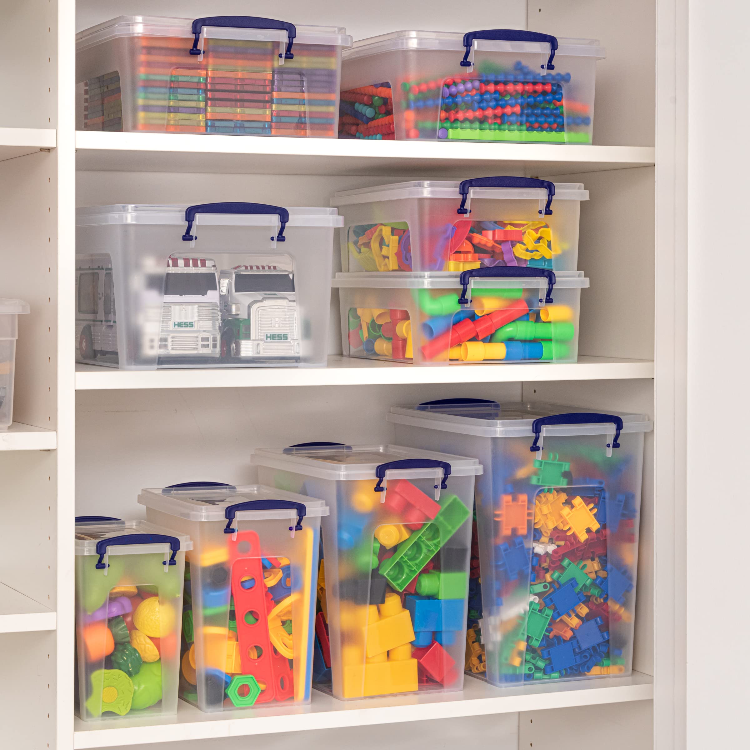Superior Clear Plastic Storage Bins with Lids - 6 Pack Stackable Organizing Containers (6 Qt) - BPA Free, Non-Toxic, Odorless for Home, Office & Dorm - Perfect for Closet, Pantry, Toy & Craft Organization