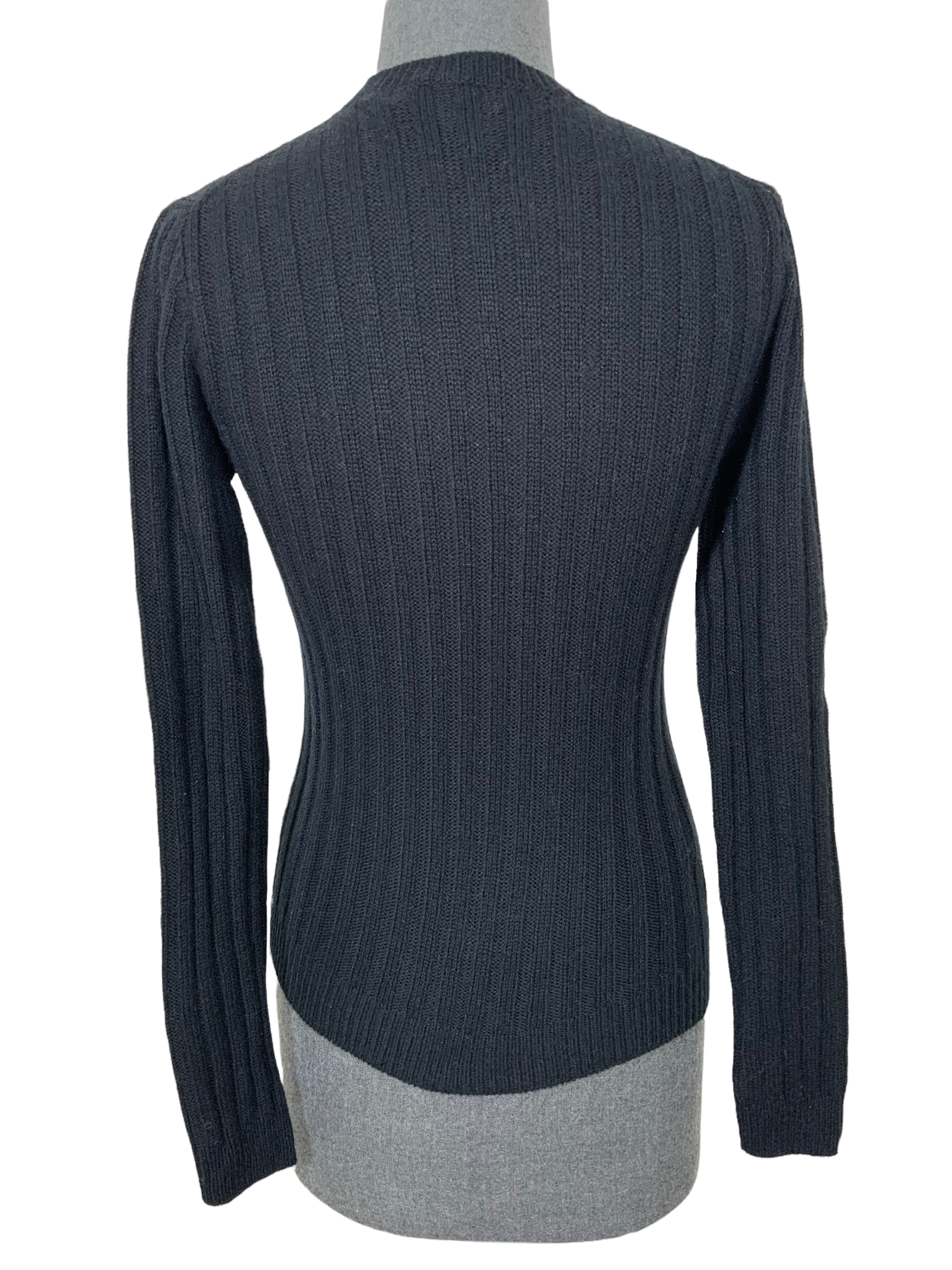 Prada Ribbed Cashmere Sweater for Women - Soft Luxury Knit Pullover Size S - Perfect for Office, Date Night & Winter Fashion