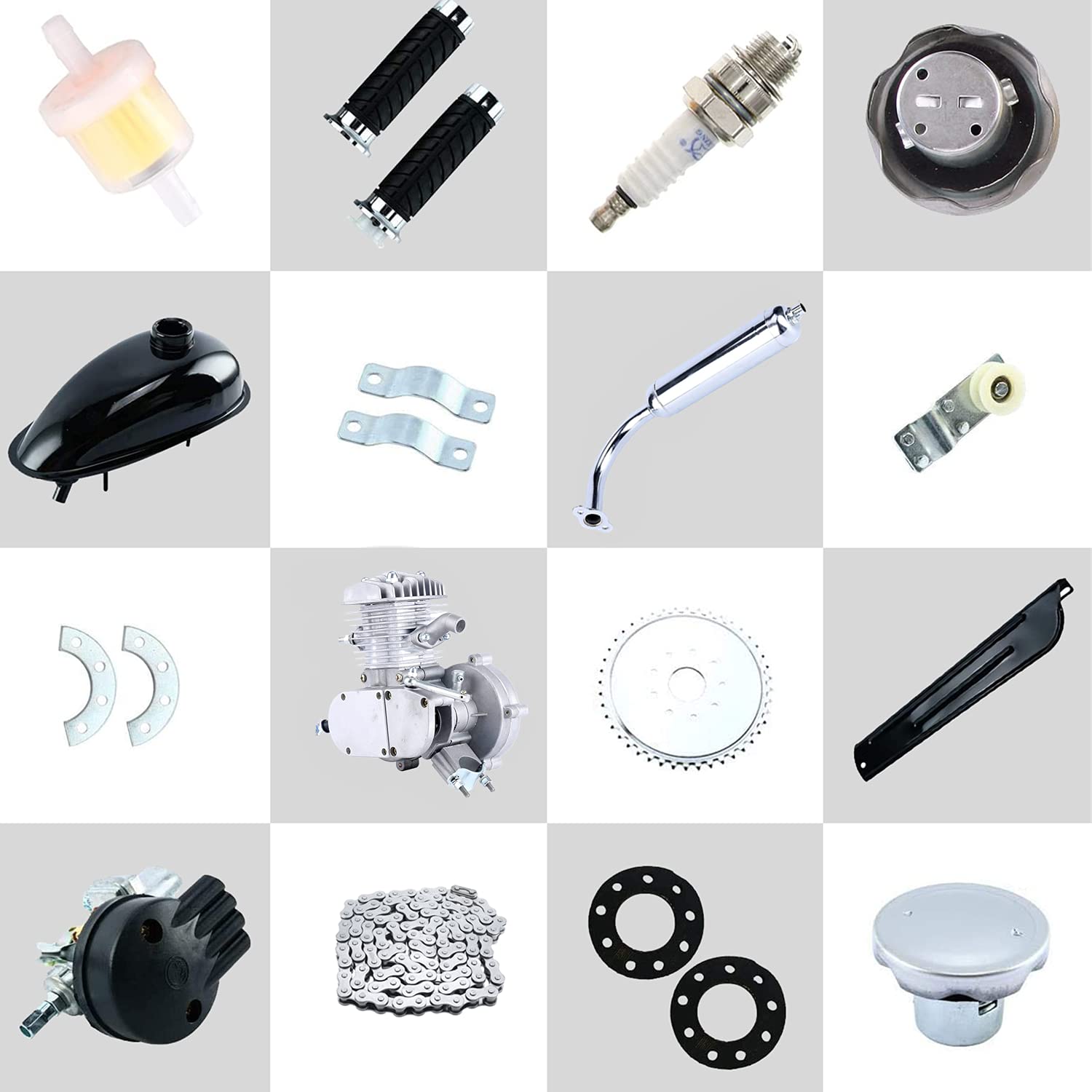 80cc 2 Stroke Bicycle Engine Kit - Motorized Bike Conversion Kit with Silver Finish | Perfect for Commuting, Off-Road Adventures & DIY Bike Projects