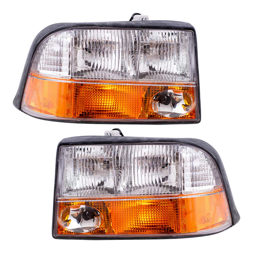 Brock Replacement Headlights Set - Driver & Passenger Side with Fog Lamps - Compatible with GMC Jimmy & Sonoma (16526225, 16526226) - Perfect for Night Driving & Off-Road Adventures