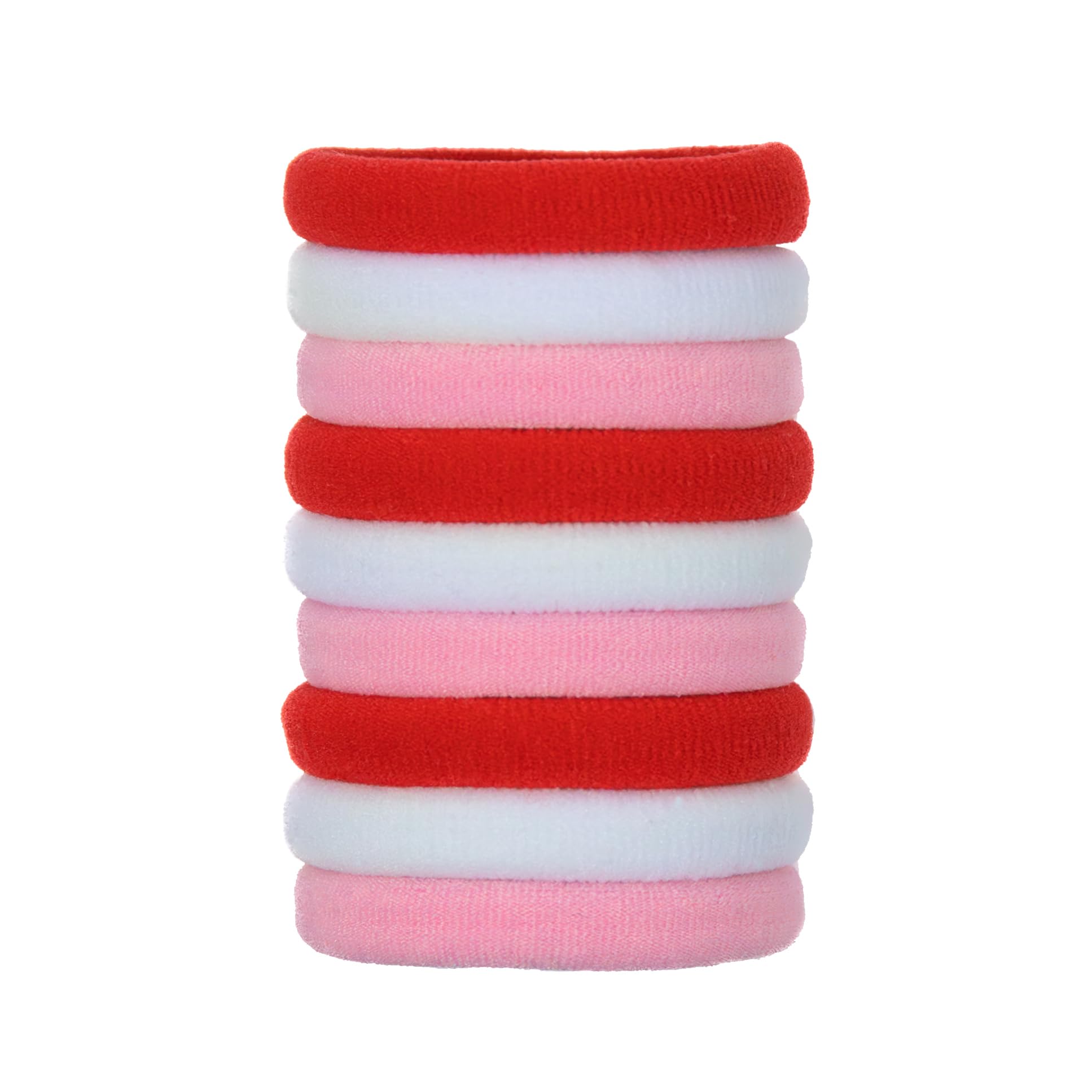Candy Cane Scented Hair Ties 9 Pack | Snag-Free Ponytail Holders for Thick, Thin & Curly Hair | No Damage Elastic Hair Bands for Sports & Daily Use | Perfect for Workouts, School & Fashion Accessories