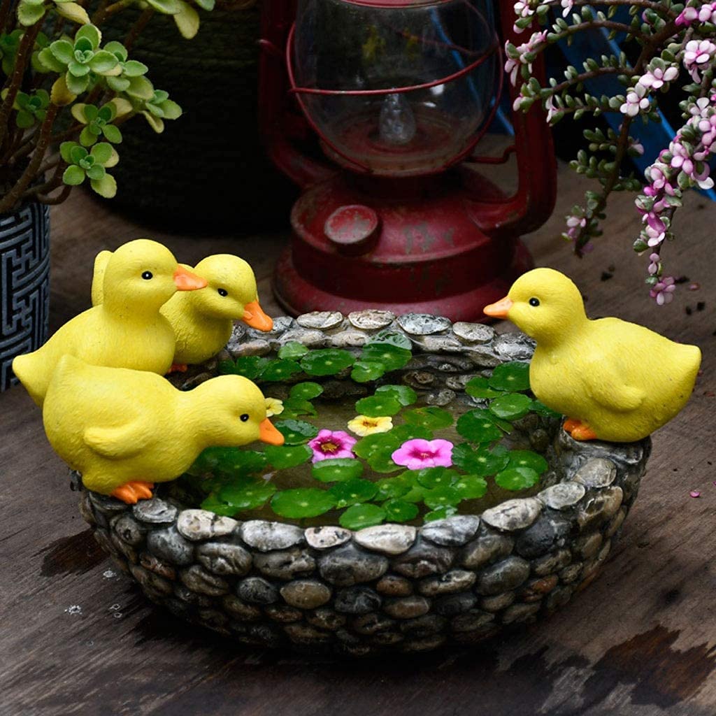 Durable Resin Flower Pot for Hydroponic Plants - Outdoor Garden, Courtyard, Home & Office Decoration - Duck-Shaped Planter with Drainage Holes (Perfect for Succulents, Herbs & Small Flowers)