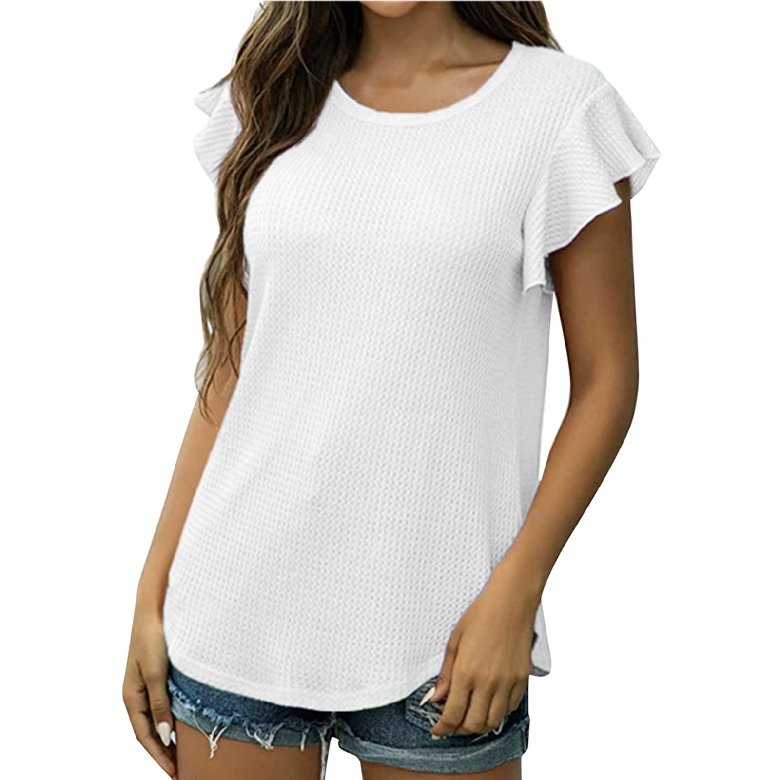 Women's Summer Tops 2022 - Casual Short Sleeve Tunic Blouse | Loose Fit, Comfortable & Lightweight Flowery Shirt | Perfect for Beach, Vacation & Everyday Wear