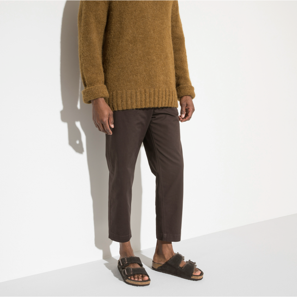 Birkenstock Arizona Shearling Suede Leather Slippers for Women & Men - Comfortable Mocha Brown House Shoes for Indoor & Outdoor Wear
