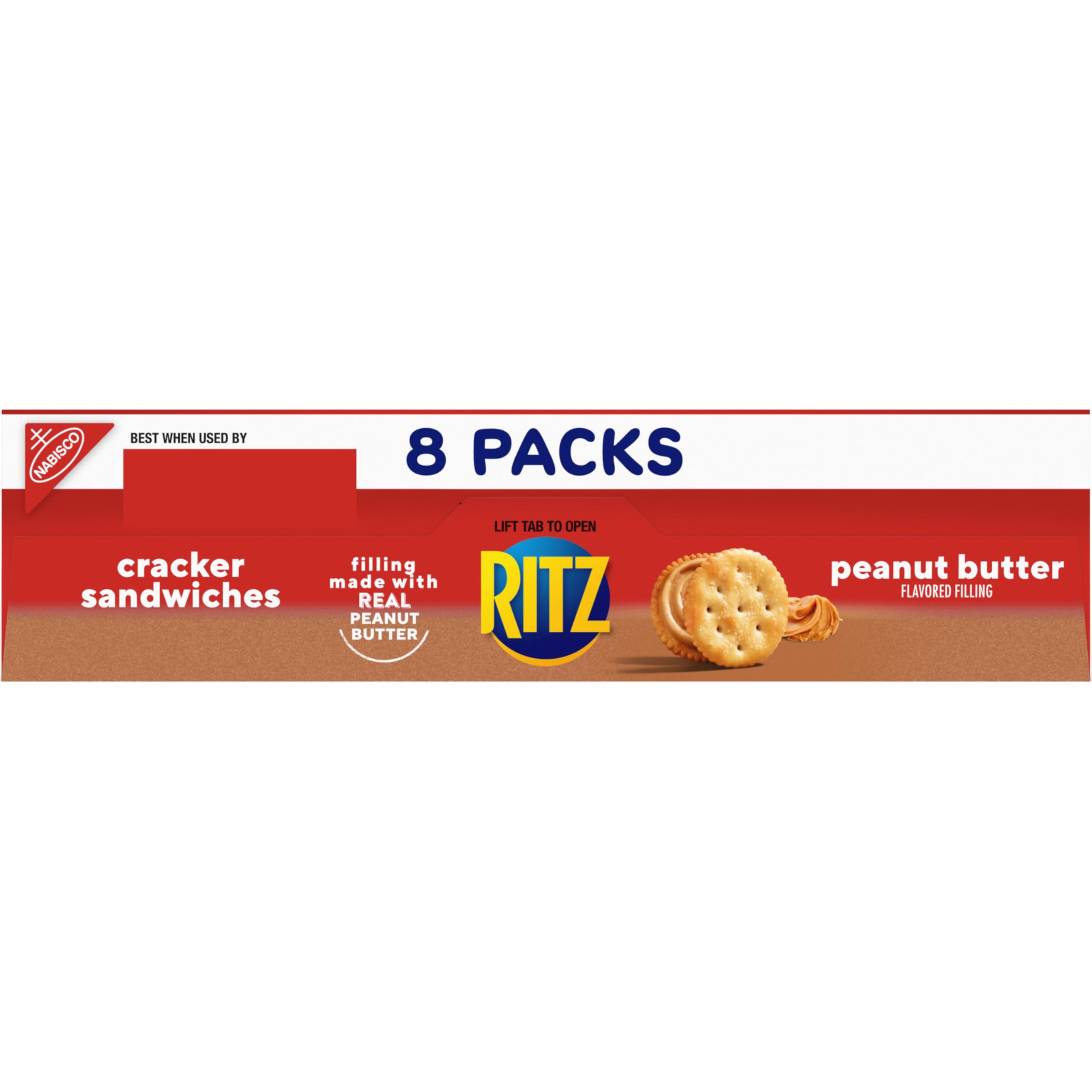 RITZ Peanut Butter Sandwich Crackers - 48 Individual Snack Packs (6 Boxes, 6 Crackers Each) - Perfect for School Lunches, Office Snacks & On-the-Go Treats