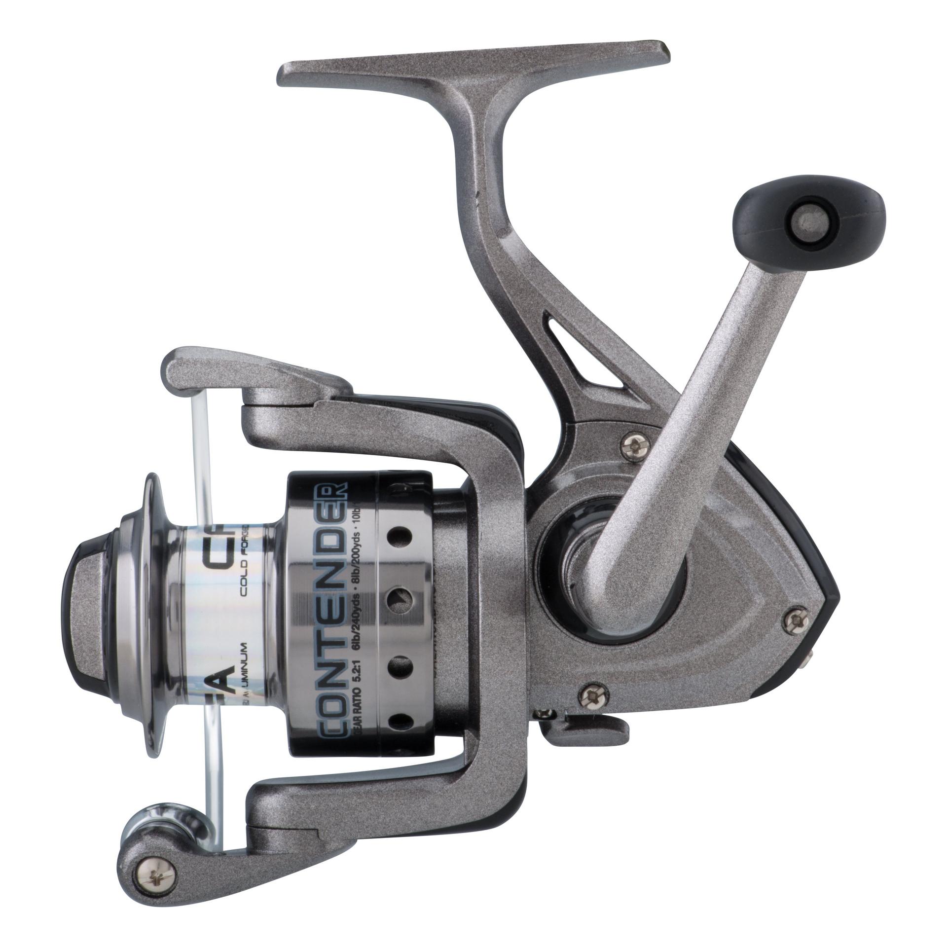 Contender® Spinning Fishing Reel - Silver | Lightweight Saltwater & Freshwater Fishing Gear for Bass, Trout & Walleye | Smooth Drag System for Surf, Pier & Boat Fishing
