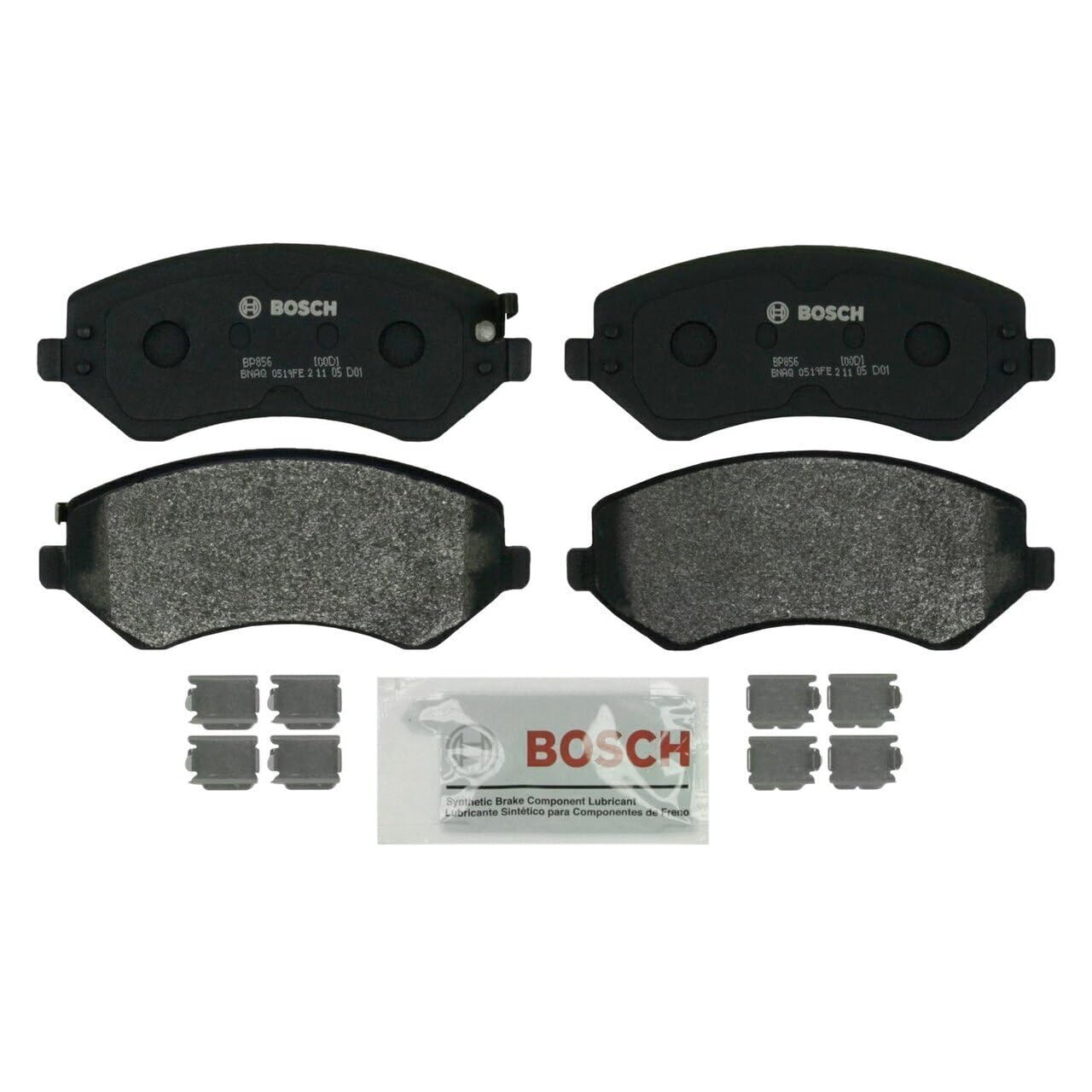Bosch BP856 Premium Disc Brake Pads - High Performance Ceramic Brake Pads for Smooth & Quiet Stopping Power | Perfect for Sedans, SUVs, and Trucks | Ideal for City Driving & Highway Commuting