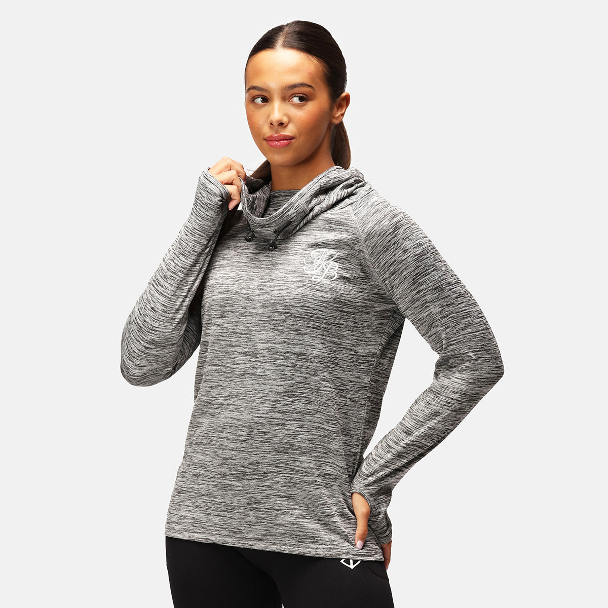 TKB Grey Cowl Neck Hoodie for Women - Soft & Cozy Pullover Sweatshirt | Perfect for Casual Wear, Lounge & Outdoor Activities
