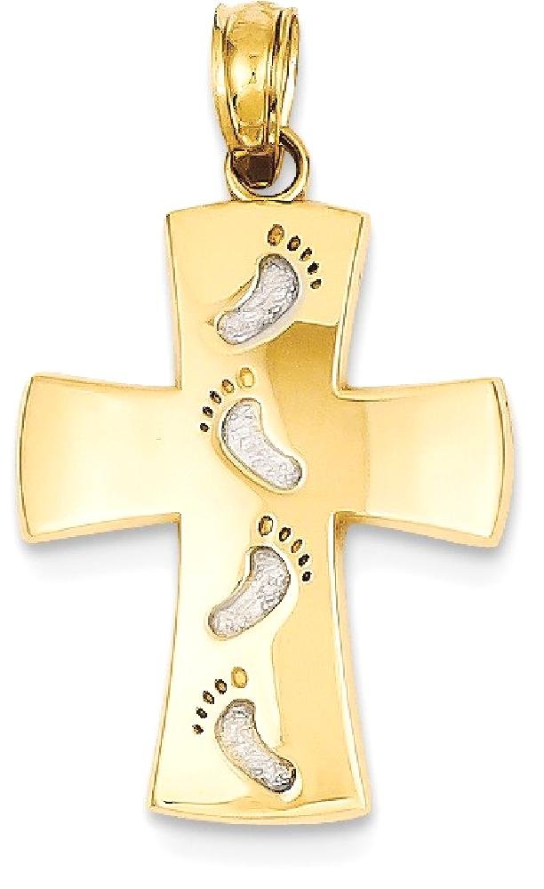 14K Solid Yellow Gold Mexican Cross Necklace with Jesus Christ Charm - Religious Jewelry for Women, Baptism, First Communion & Confirmation Gifts