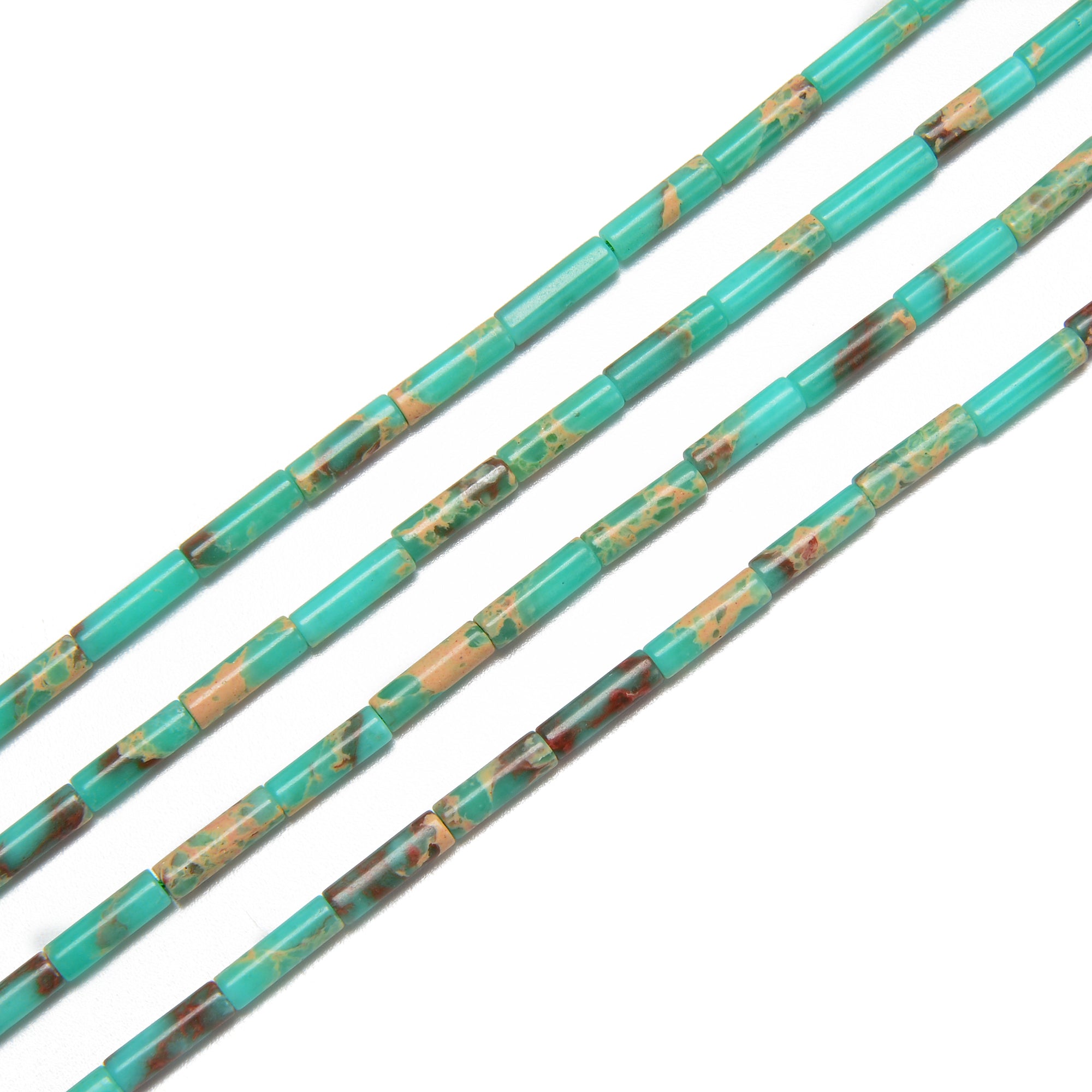 Natural Green Agalmatolite Cylinder Tube Beads - 4x13mm Gemstone Beads - 15.5 Inch Strand for Jewelry Making, DIY Crafts, Bracelets & Necklaces - Healing Stone for Meditation & Energy Work