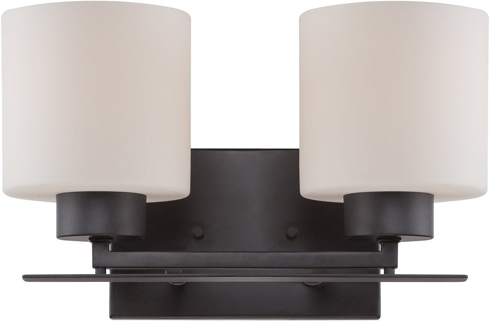 13W Parallel 2 Light Vanity & Wall Sconce in Aged Bronze Finish - Perfect for Bathroom Lighting, Bedroom Decor, and Hallway Illumination