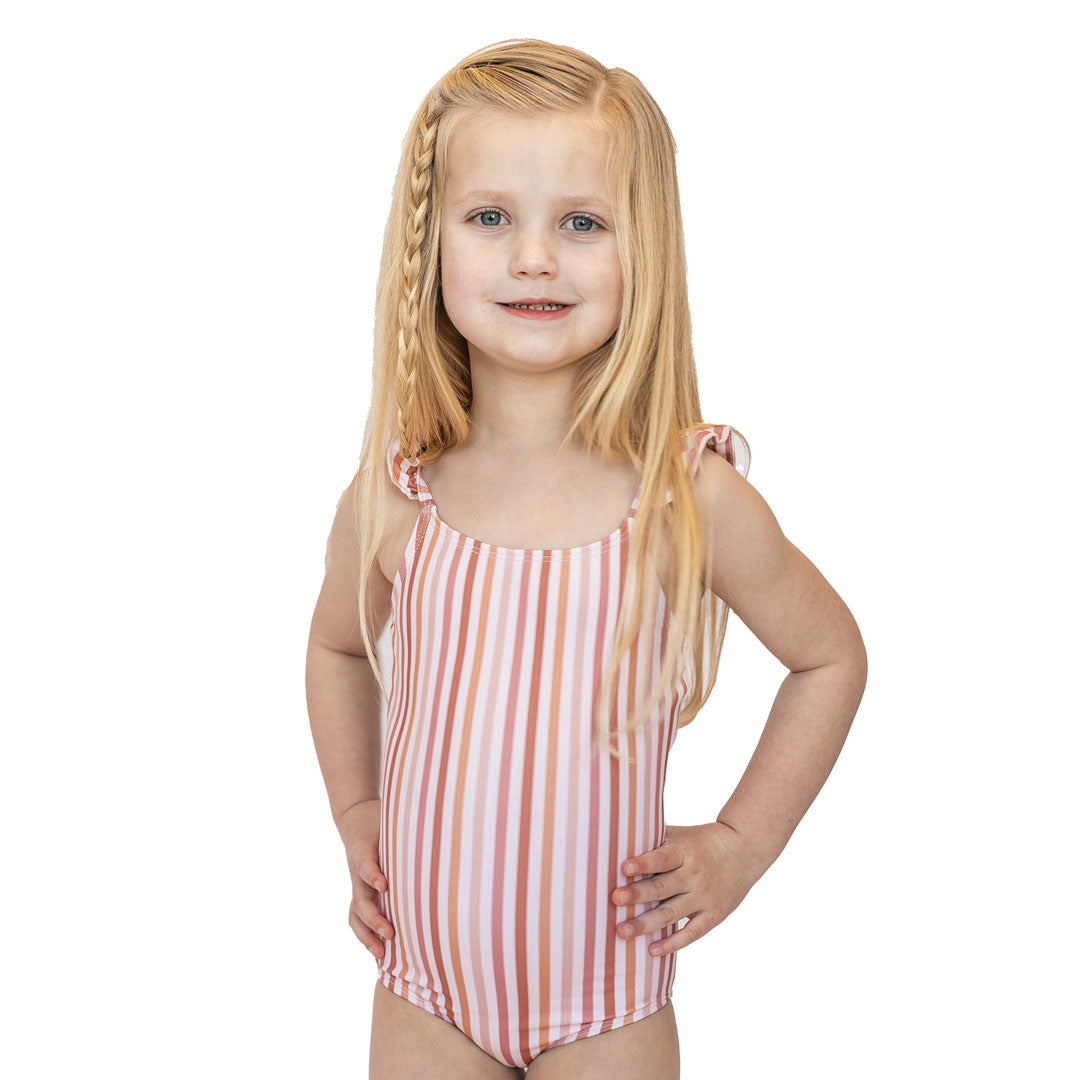 Girls Ruffle Strap One Piece Swimsuit - Cute Swimwear for Toddler & Kids - Perfect for Beach, Pool & Summer Vacations