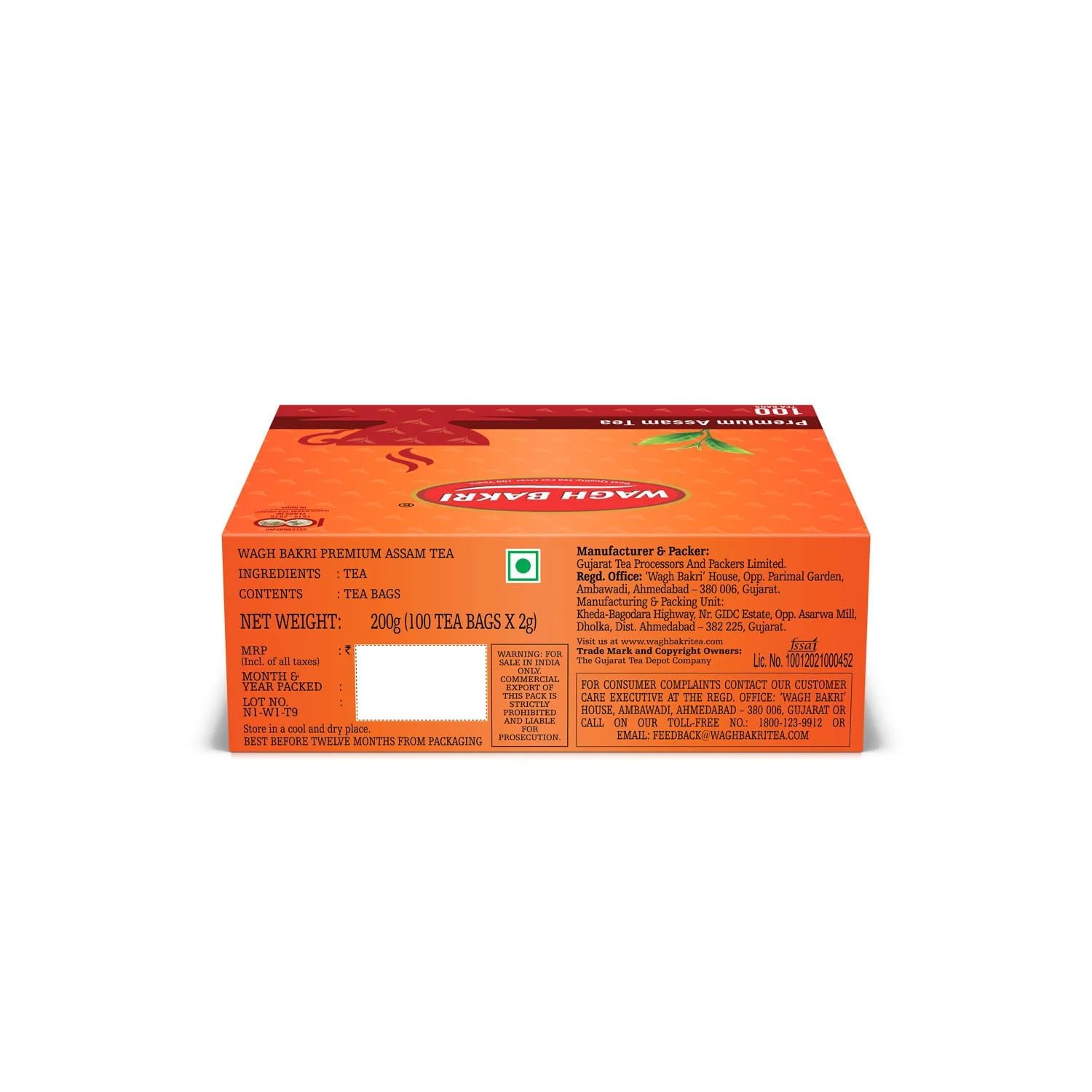 Wagh Bakri Premium Tea Bags - 100 Count | Rich & Aromatic Indian Black Tea | Perfect for Morning Boost, Afternoon Relaxation & Office Brewing