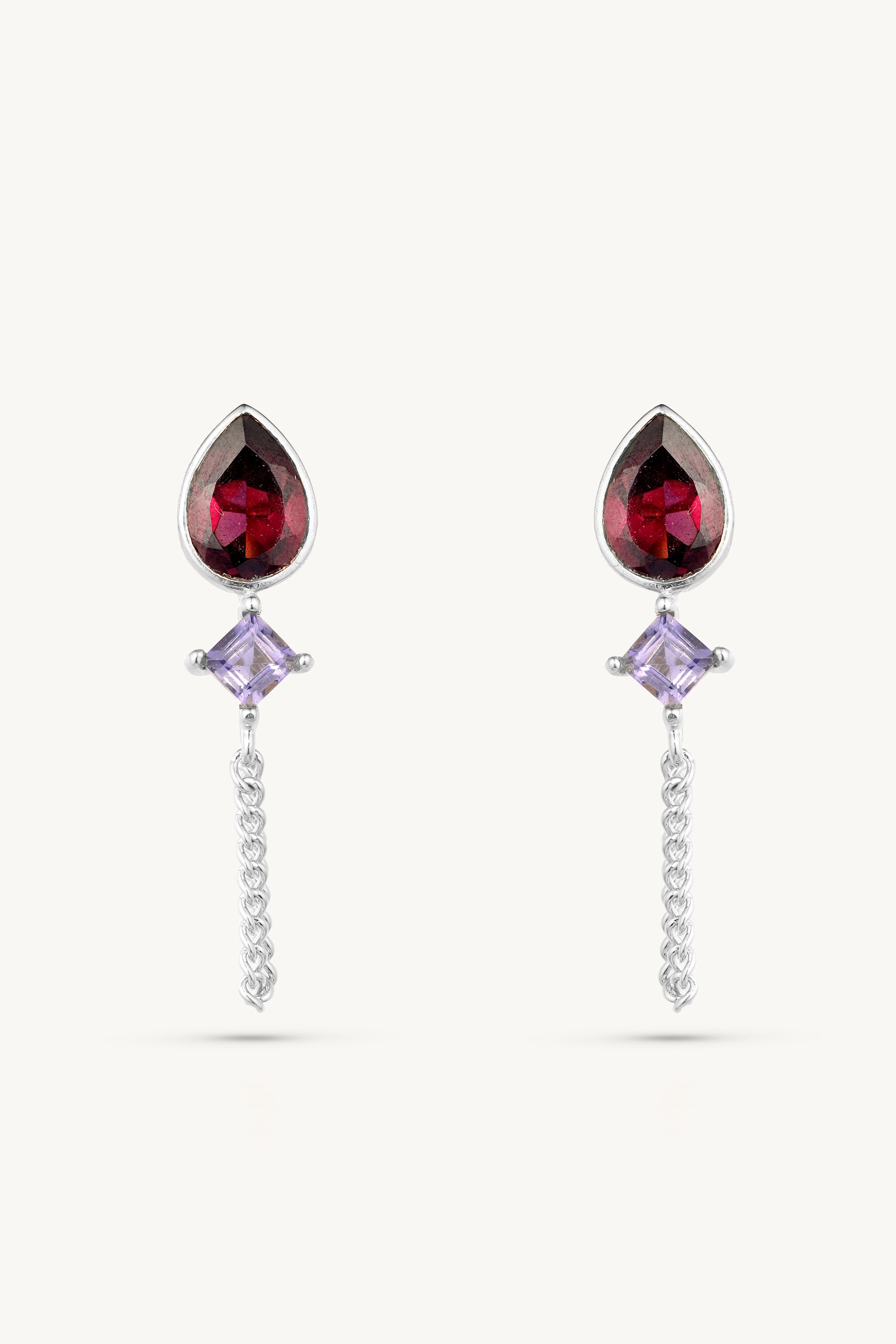 Valentina Silver Chain Stud Earrings for Women - Elegant & Trendy Jewelry for Parties, Dates & Everyday Wear
