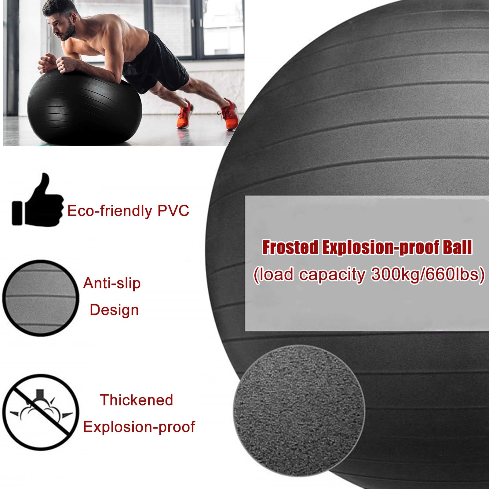 Ergonomic Yoga Ball Chair for Office & Home - Purple Exercise Ball Seat with Wheels, Stability Base & Foot Pump - Perfect for Desk Work, Posture Correction & Active Sitting