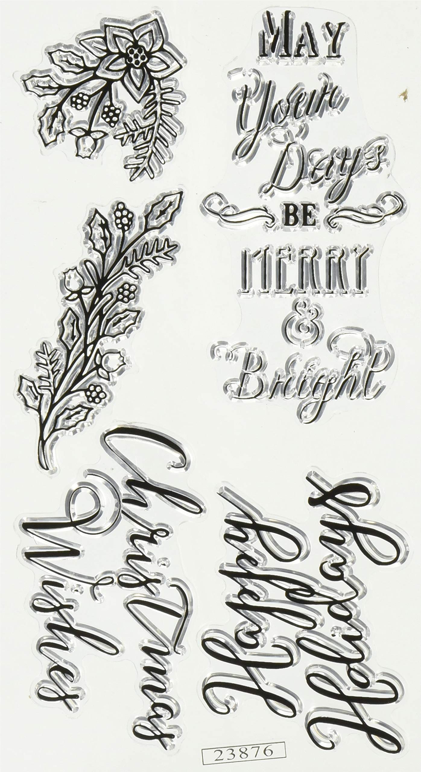 Sizzix 661632 Clear Stamps - Seasonal Sentiments by Jen Long for Card Making, Scrapbooking & DIY Crafts | Perfect for Holidays, Birthdays & Special Occasions