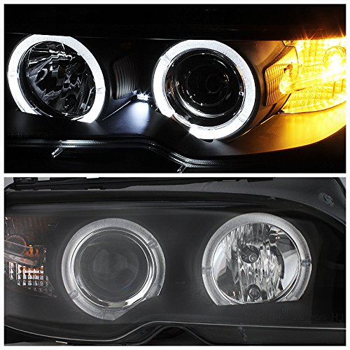 High-Performance Aftermarket LED Halo Headlights for BMW 3-Series (2004-2006) - Black/Clear Lens - Upgrade Your Night Driving & Style
