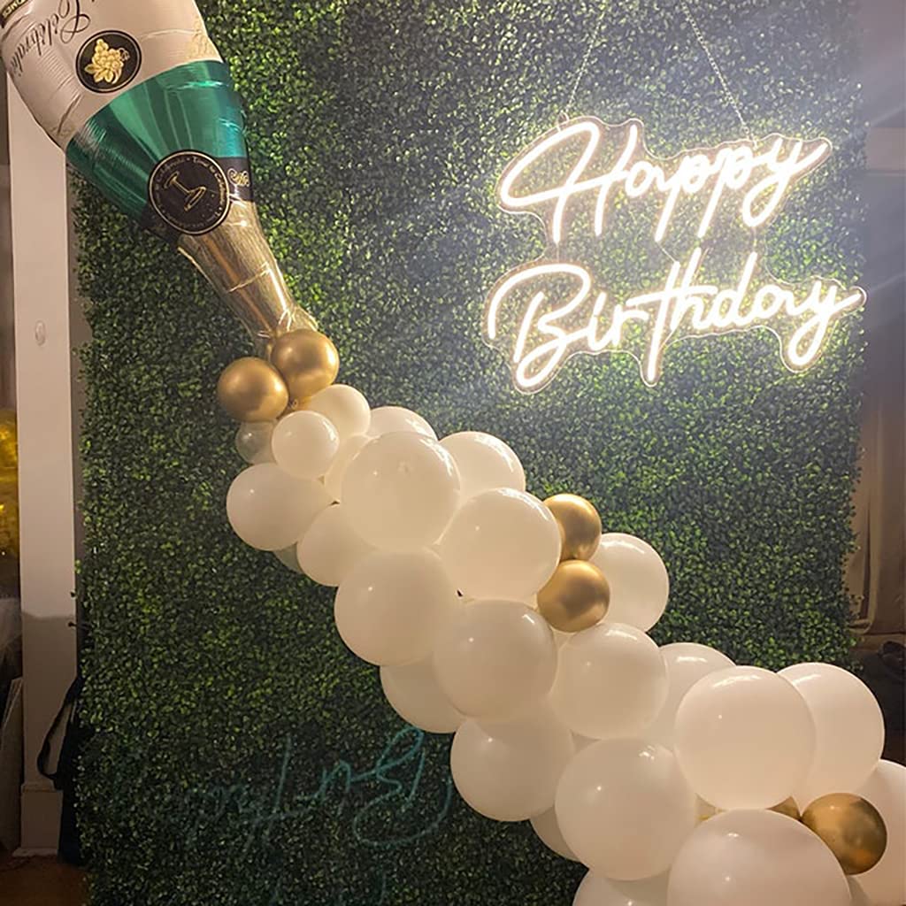 28 Inch Large Happy Birthday LED Neon Sign - Personalized Warm White Neon Light for Birthday Party, Wall Decoration, Bar, Rave, Home Decor & Christmas Gift - Perfect for Bedroom, Living Room, Game Room & Special Events