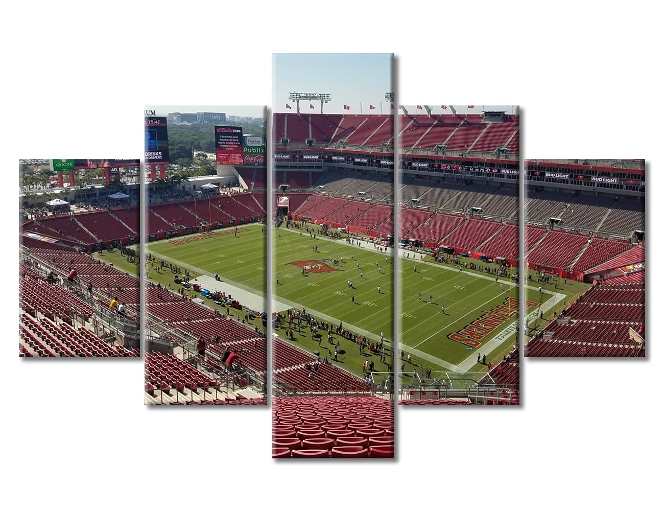 Raymond James Stadium Canvas Wall Art - American Football Painting Modern Home Decor - Giclee Print Stretched & Framed Ready to Hang (60x40 Inches) - Perfect for Living Room, Man Cave or Sports Bar Decor