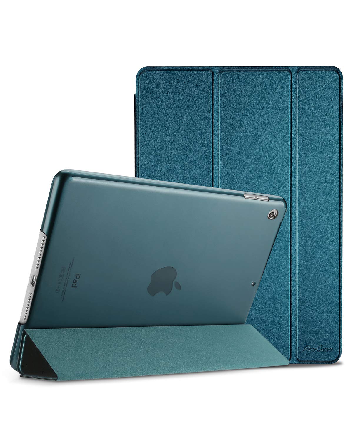 ProCase iPad 10.2 Case - Slim Hard Back Smart Cover Compatible with iPad 9th/8th/7th Generation (2021/2020/2019) - Lightweight Protective Shell with Auto Sleep/Wake - Perfect for Work, School & Travel - Teal