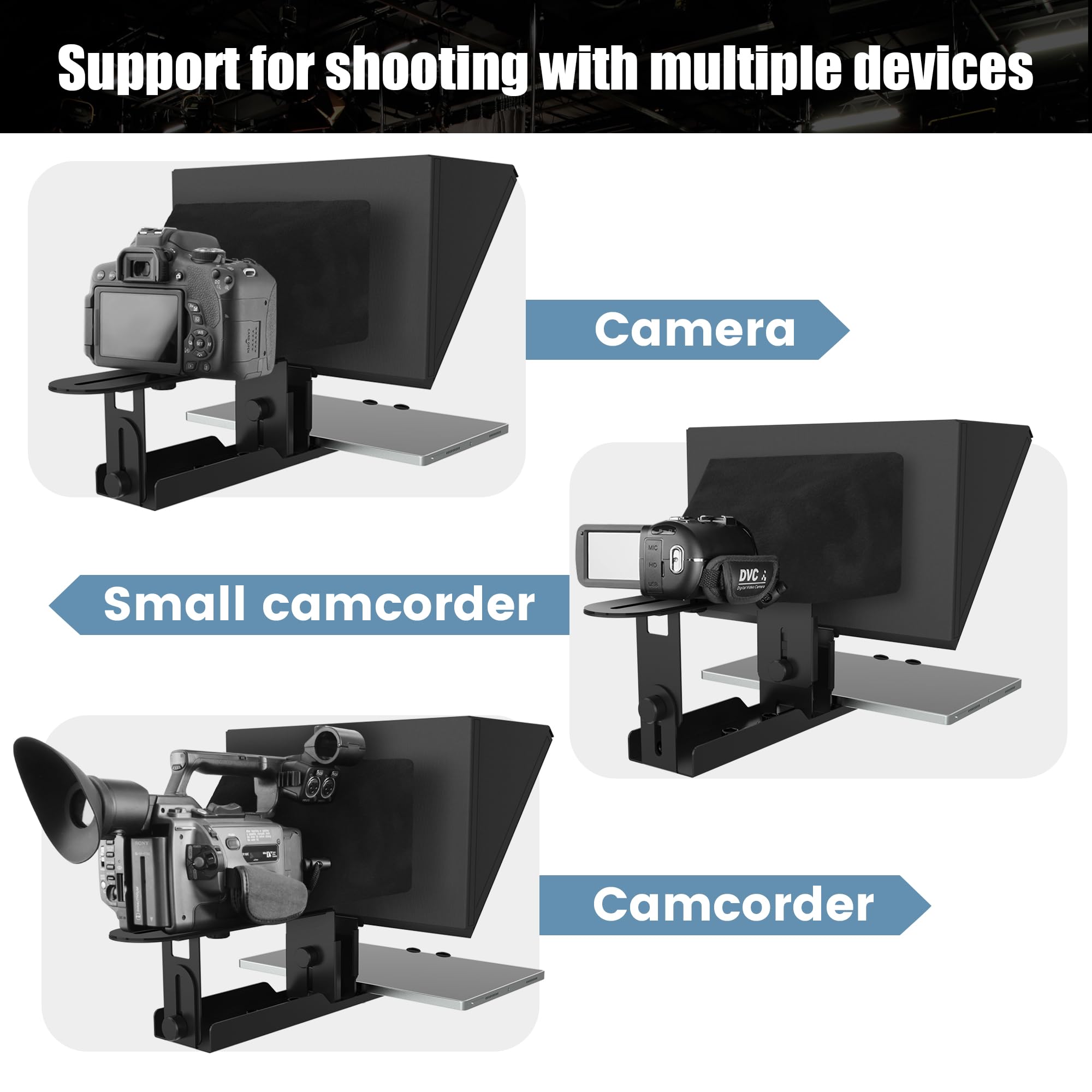 14 Inch Professional Teleprompter for Camera - iPad Compatible (14