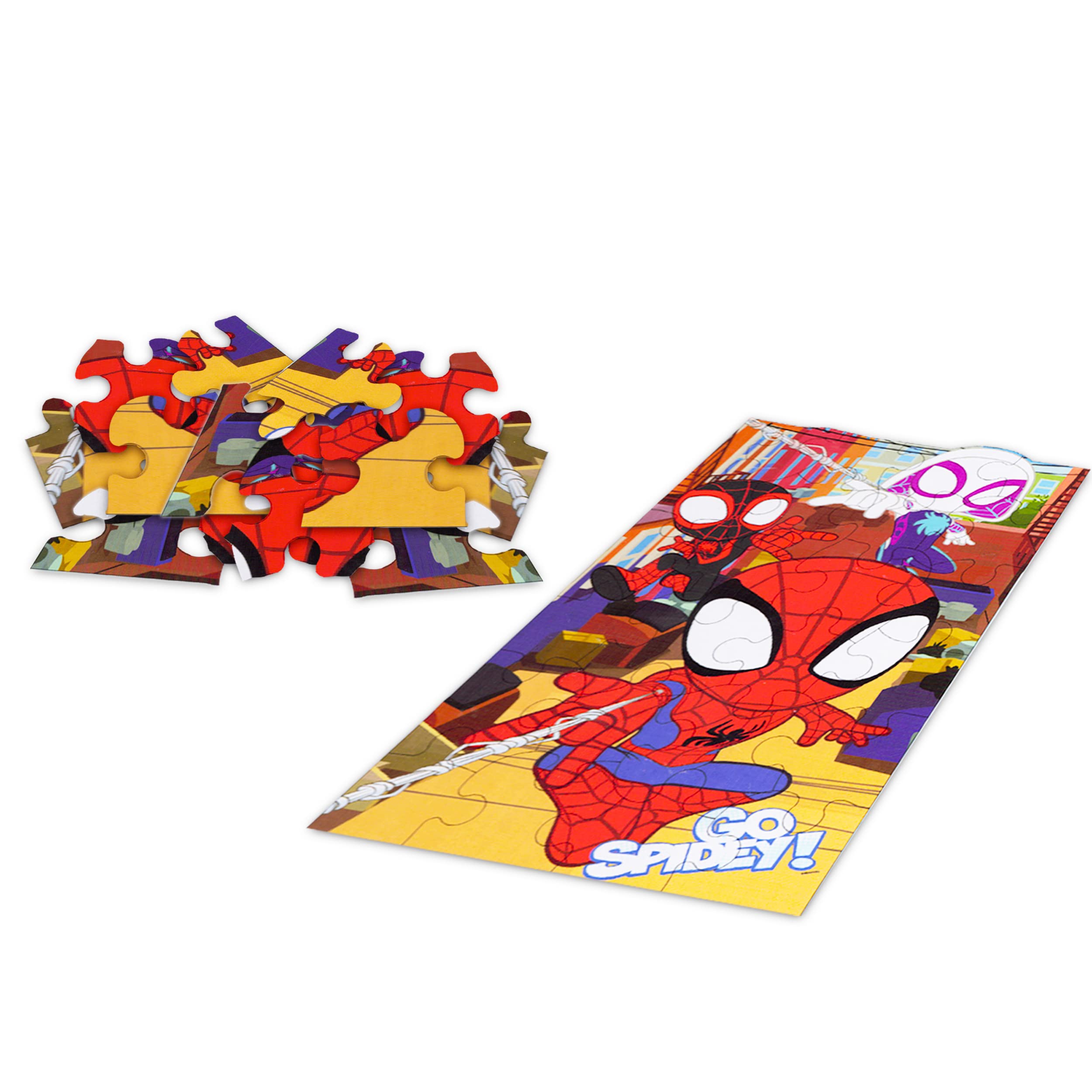 Disney Marvel Spiderman Puzzle Set - 25 Piece Superhero Foam Puzzle with Stickers & Coloring Book | Fun Educational Toy for Kids Birthday Gifts & Family Game Night Activities