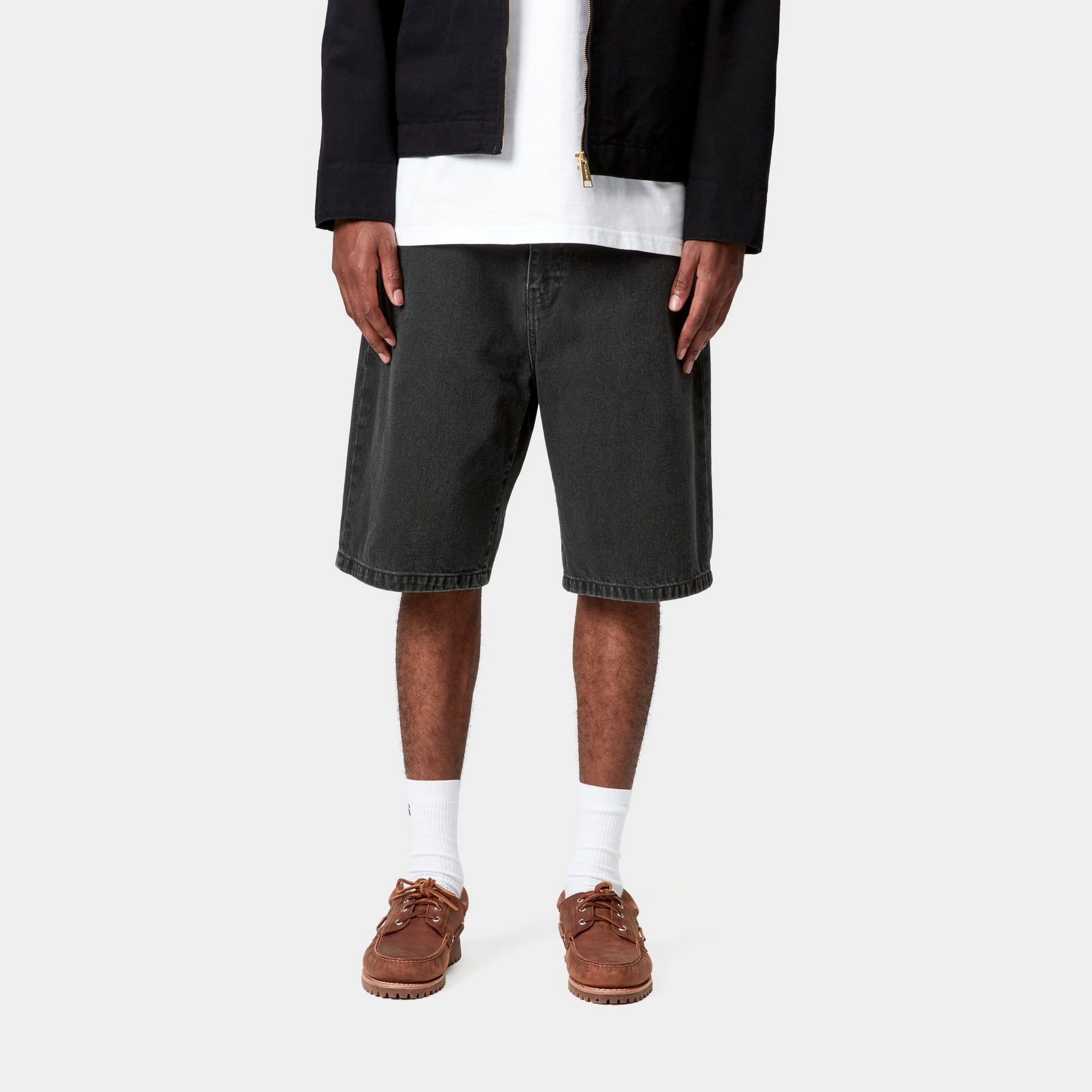 Landon Short - Black Stone Washed Denim Shorts for Men | Casual & Comfortable Summer Wear