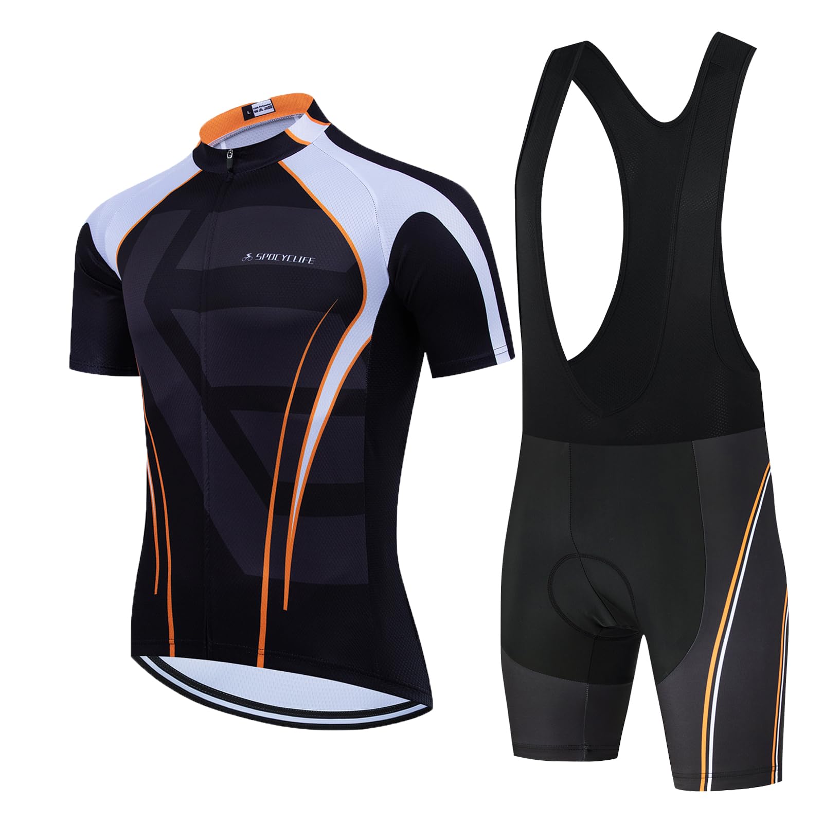 Men's Cycling Jersey and Shorts Set with Padded Liner - Breathable Short Sleeve Bike Outfit for Road & Mountain Biking - Perfect for Training, Racing & Outdoor Cycling
