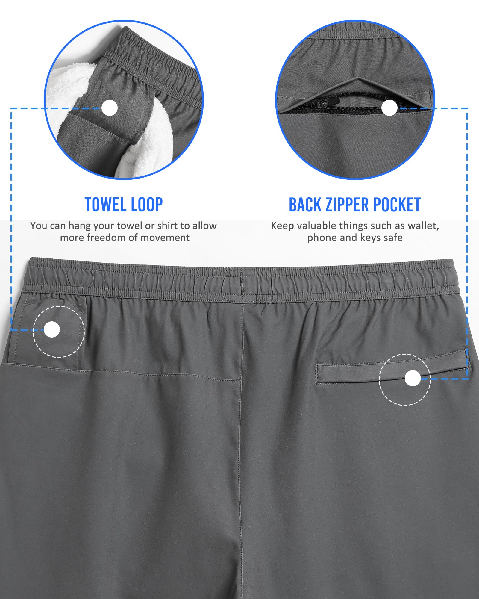 Maamgic Men's 5-Inch Quick Dry Gym Running Shorts - 2-in-1 Athletic Workout Shorts for Training, Jogging & Outdoor Activities | Breathable Lightweight Sports Shorts