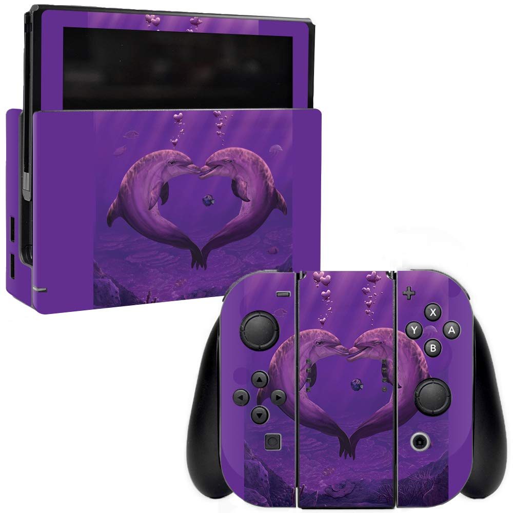 MightySkins Vinyl Decal Wrap Cover Compatible with Nintendo Switch - Sea of Hearts Design | Protective, Durable, Customizable Skin | Easy to Apply & Remove | Made in USA | Perfect for Gaming, Travel, and Personalizing Your Console