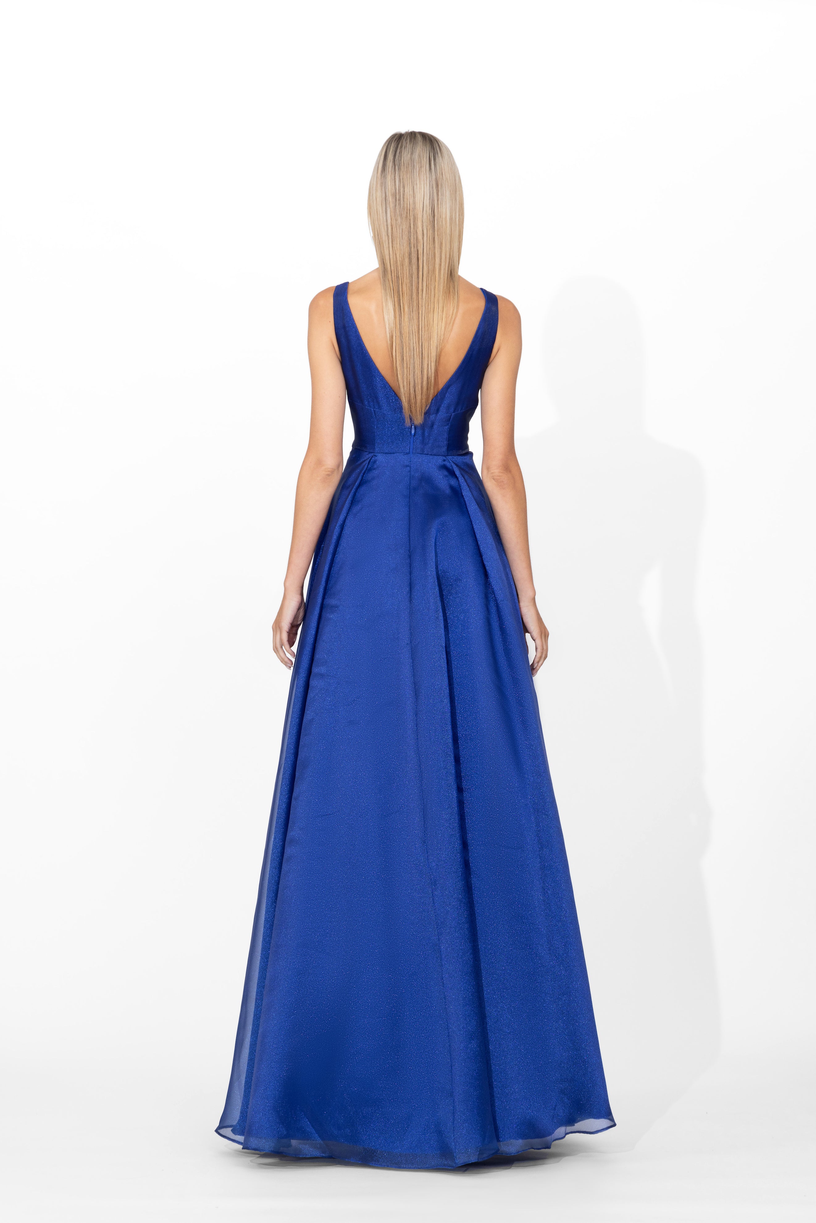 Priyanka Plunge Neck Ballgown - Elegant Deep V Neck Formal Evening Gown for Prom, Wedding, and Black Tie Events | Perfect for Special Occasions and Red Carpet Looks