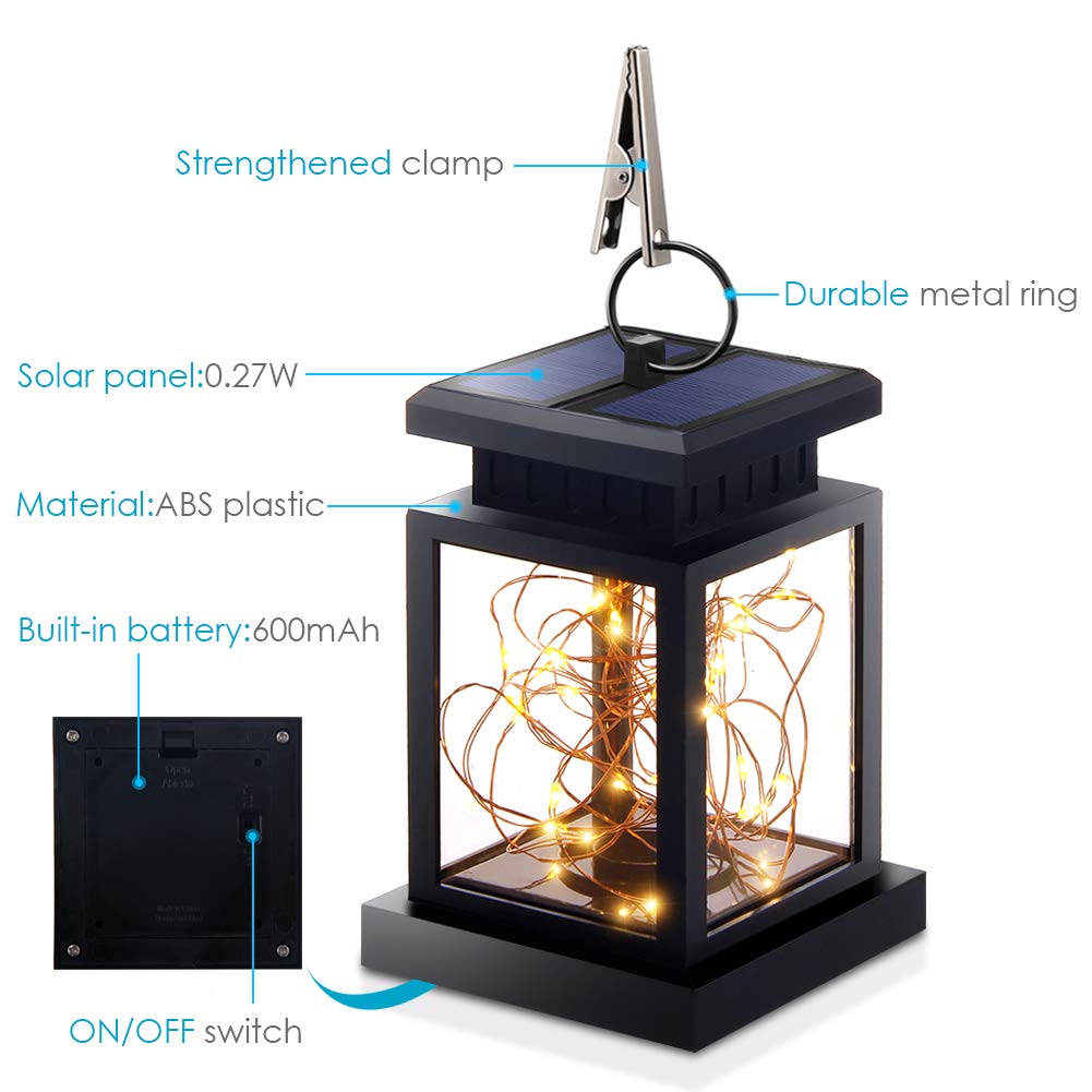 6 Pack Solar Lantern Lights Outdoor Waterproof - Solar Powered Hanging Decorative LED Lights for Garden, Patio, Backyard & Camping (Umbrella Style)