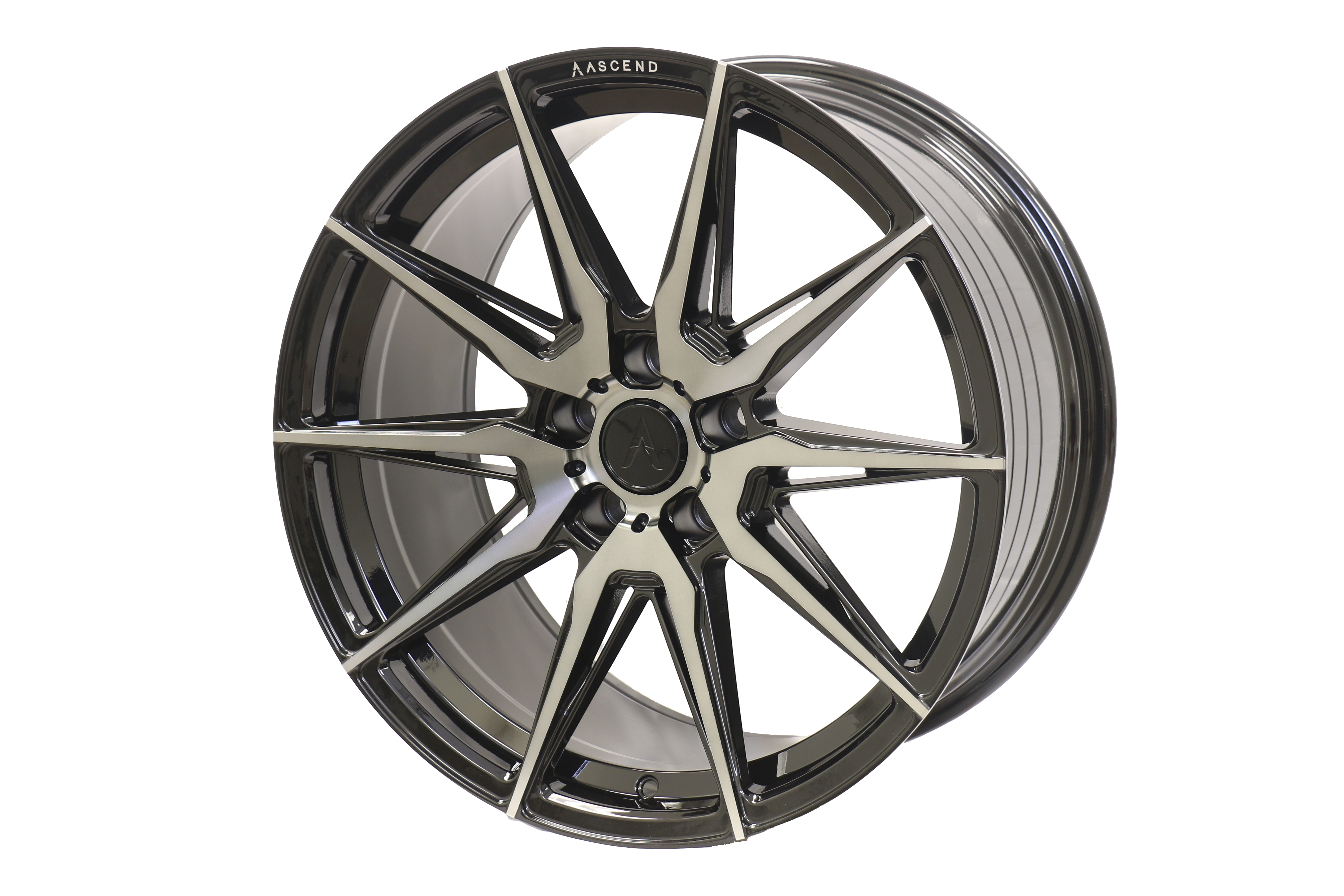ASCEND WHEELS FR03 20x8.5 Gloss Black Double Dark Tint Alloy Wheels - 5x114.3 Bolt Pattern, 72.6mm Hub Bore, +35mm Offset - Perfect for Tuner Cars, Sports Sedans & Custom Builds