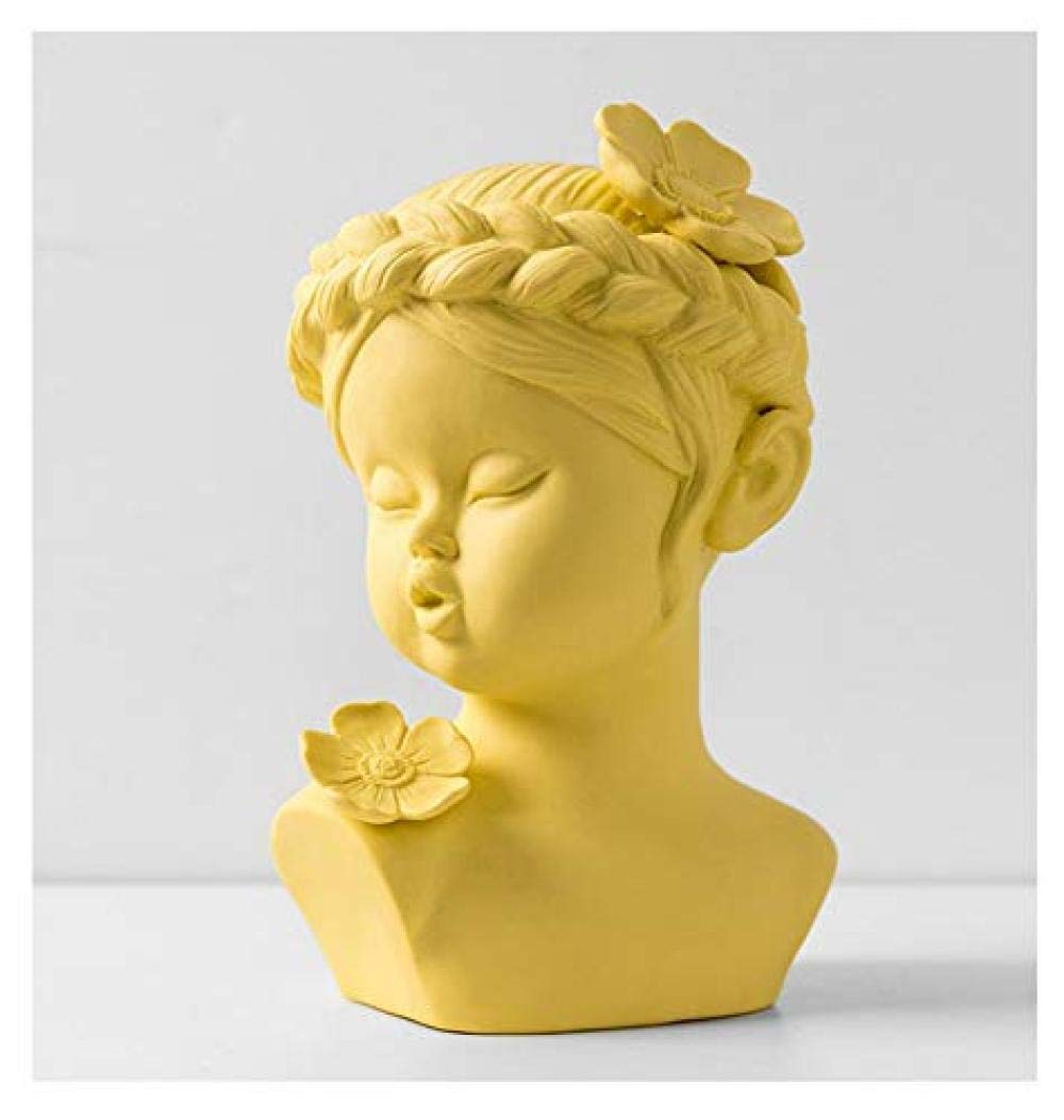Nordic Ceramic Character Head Sculpture - Handcrafted Art Decor for Home, Office, Wedding Gift | Baby Face Statue, Desktop Ornament, Unique Decorative Piece for Living Room, Shelf, or Nursery