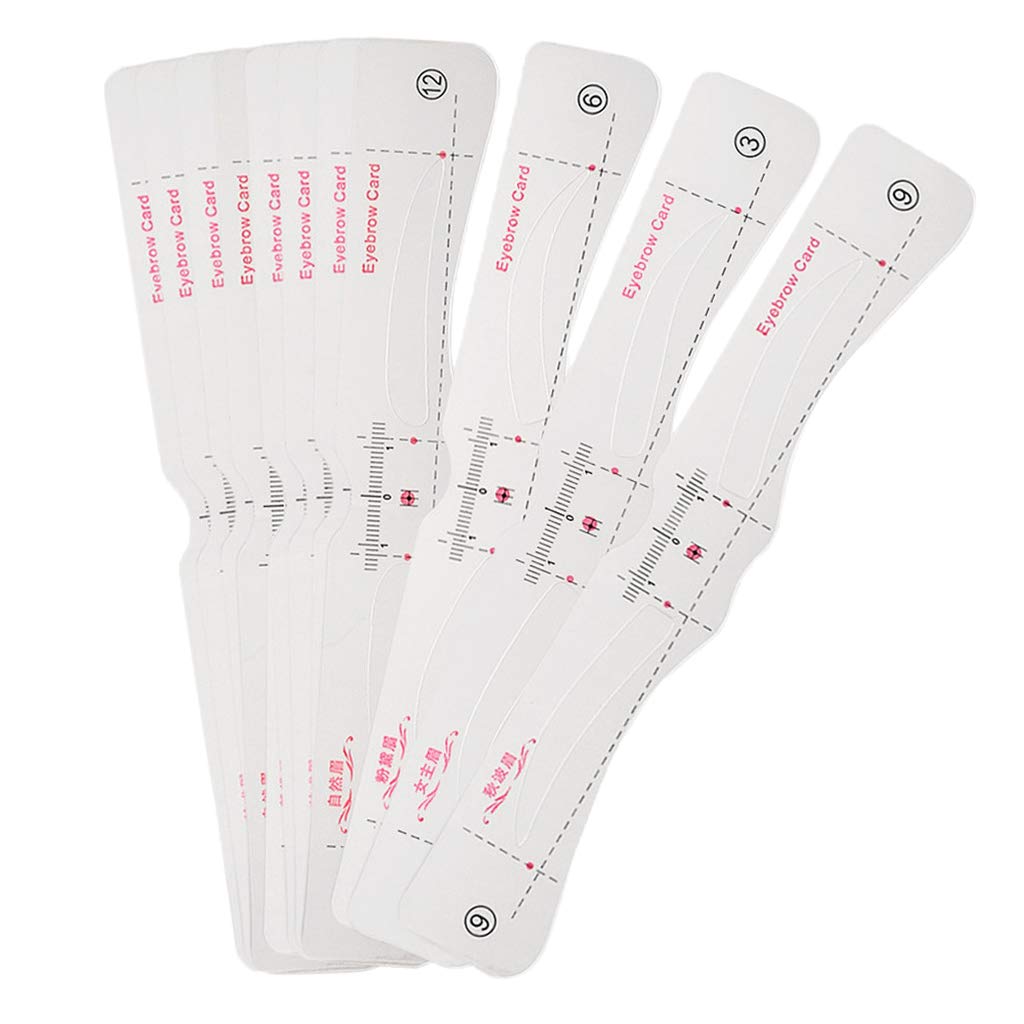 12-Piece Eyebrow Stencil Kit - Reusable Brow Shaper & Grooming Templates for Perfect Makeup - Ideal for Travel, Home Use & Professional Salon Styling