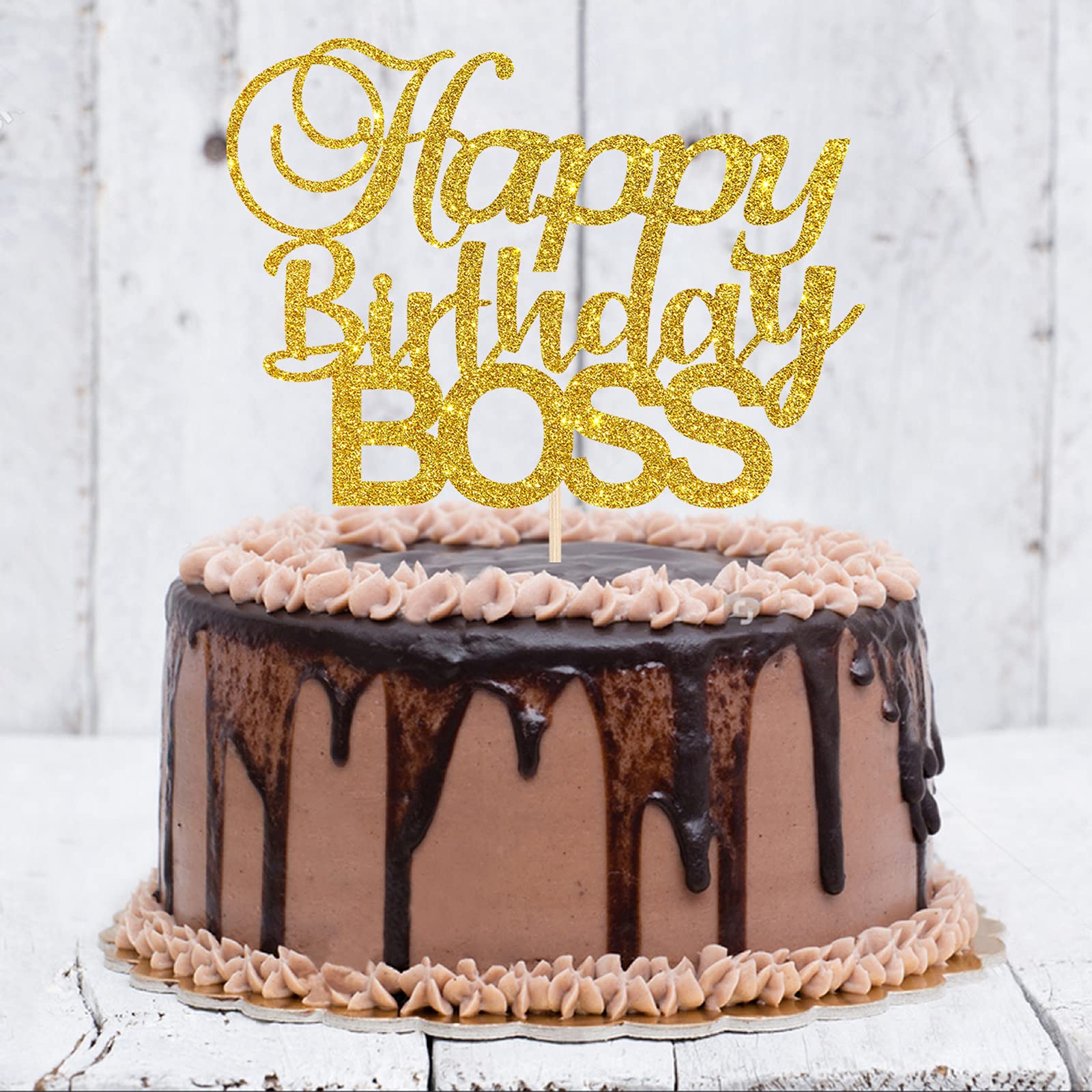 Gold Glitter Happy Birthday Cake Topper for Boss, Men & Baby Boy 1st Birthday - Prince Themed Party Decorations | Perfect for Office Celebrations, Baby Showers & Royal Birthday Parties