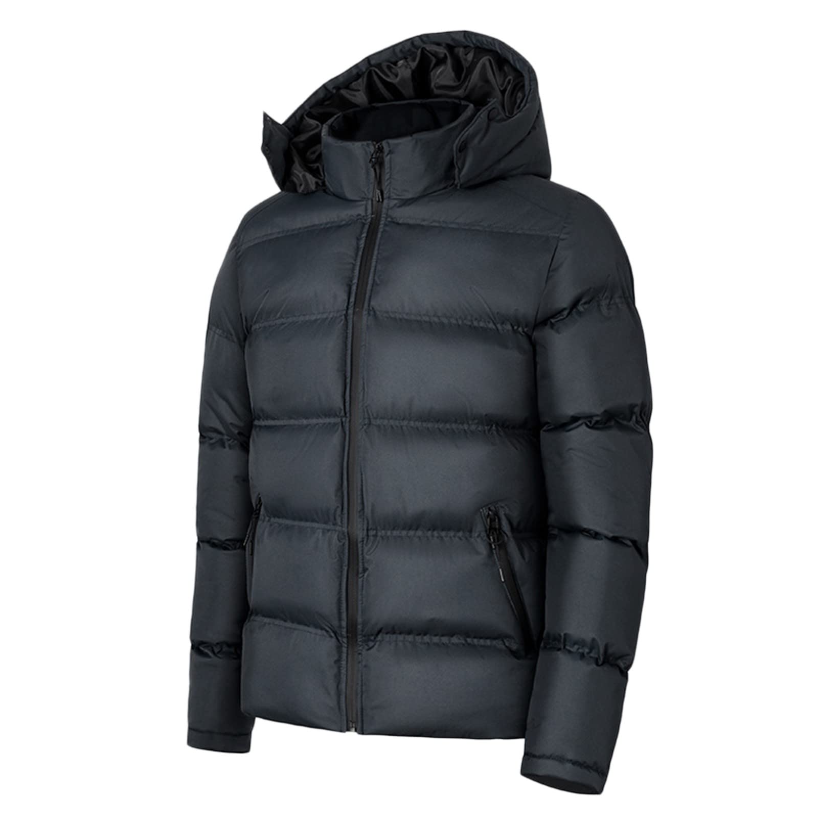 Men's Thick Winter Hooded Puffer Jacket - Full-Zip Cotton Coat with Pockets, Plus Size Warm Outerwear for Cold Weather - Perfect for Outdoor Activities, Casual Wear & Cat Lovers Fashion