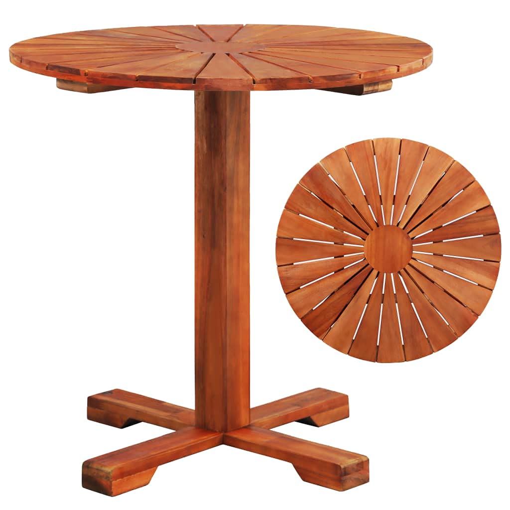 27.6 Inch Round Wood Bistro Table - Sturdy Outdoor Dining & Side Table for Patio, Garden, Porch, Balcony, Yard | Perfect for Coffee, Tea, and Outdoor Entertaining